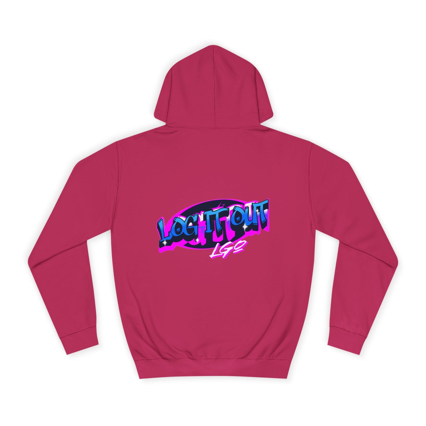 Vibrant Graffiti"Log it out"Hoodie, Unisex Fashion, Casual Wear, Student Apparel, Street Style, Gift for Graduates