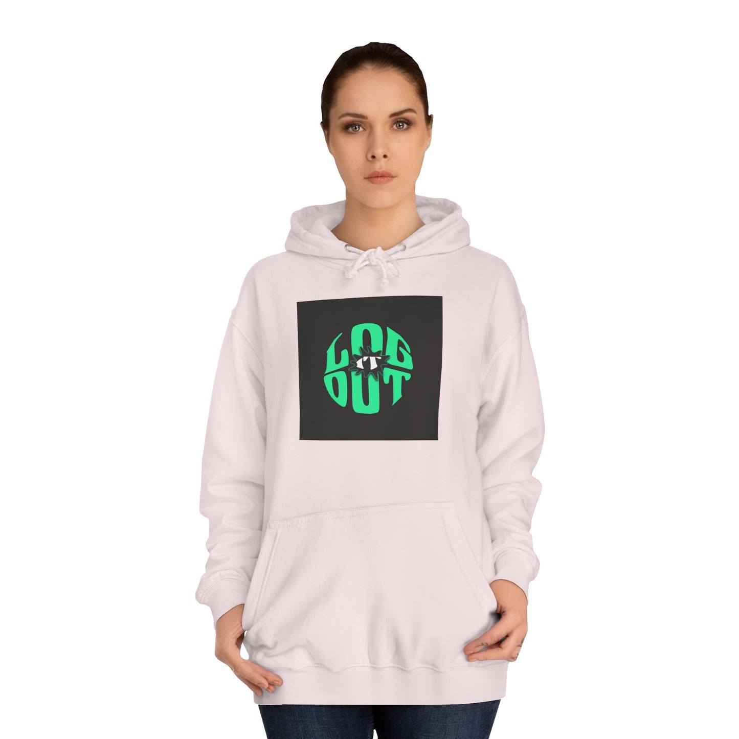 Unisex Hoodie with 'LOG IT OUT' Design, Casual Streetwear, Cool Gift, Cozy Lounge Wear, Perfect for Fall