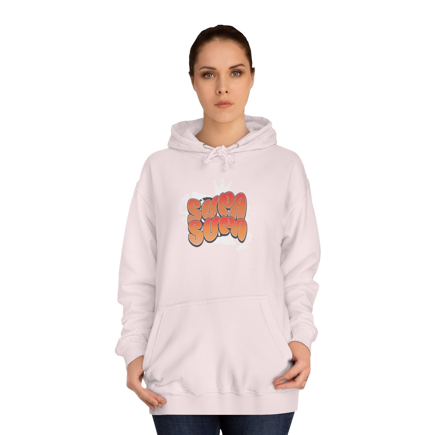 Unisex Hoodie with Retro 'Supa Supa' Design