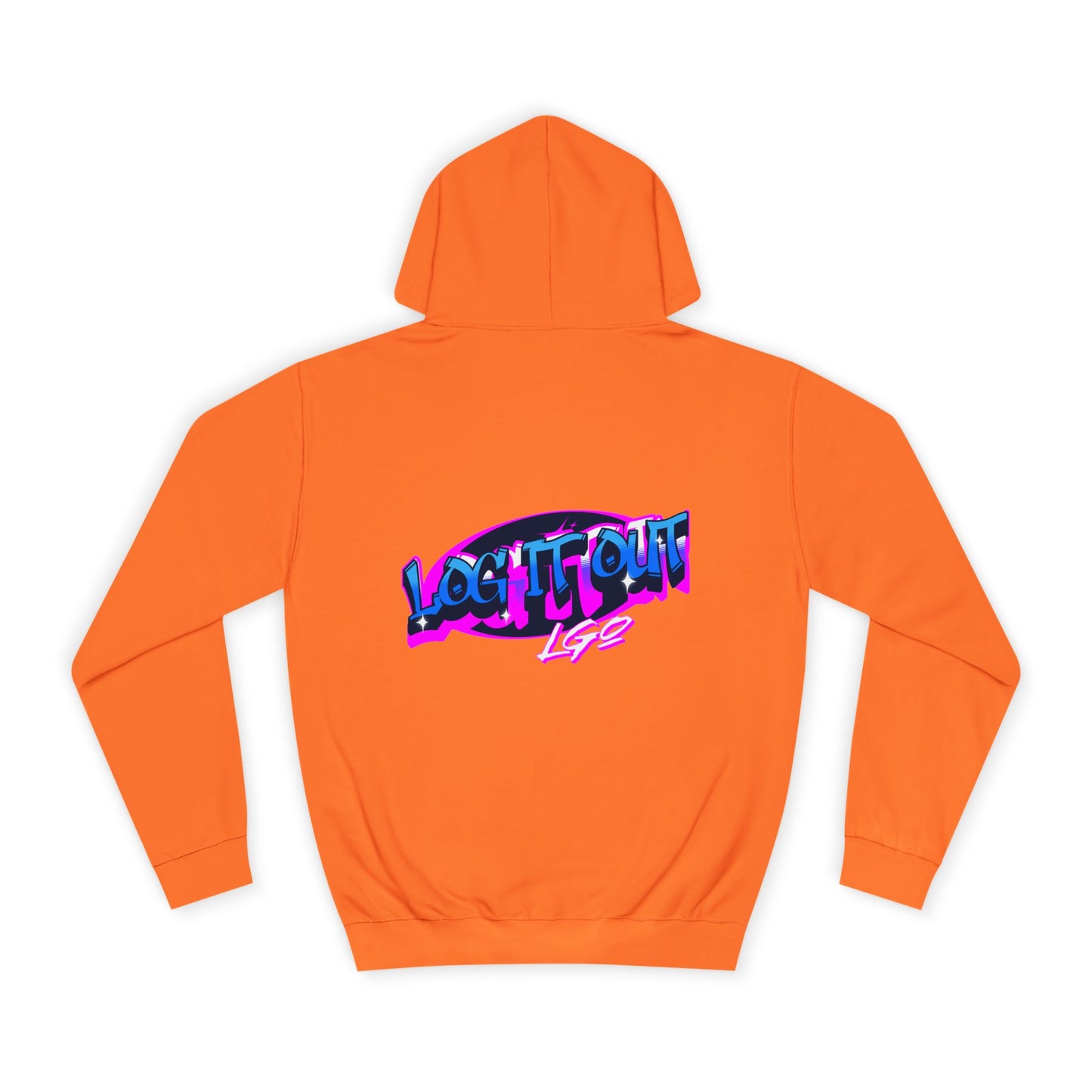 Vibrant Graffiti"Log it out"Hoodie, Unisex Fashion, Casual Wear, Student Apparel, Street Style, Gift for Graduates
