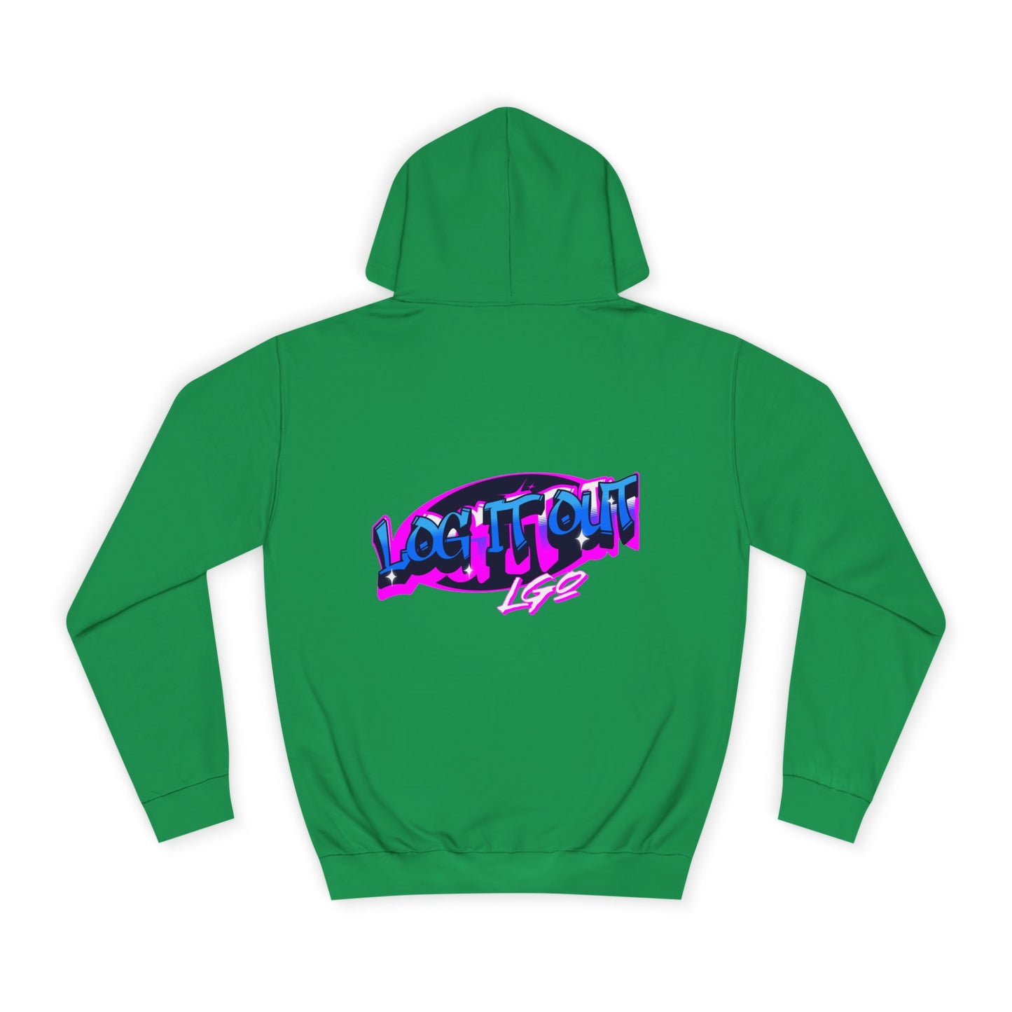 Vibrant Graffiti"Log it out"Hoodie, Unisex Fashion, Casual Wear, Student Apparel, Street Style, Gift for Graduates