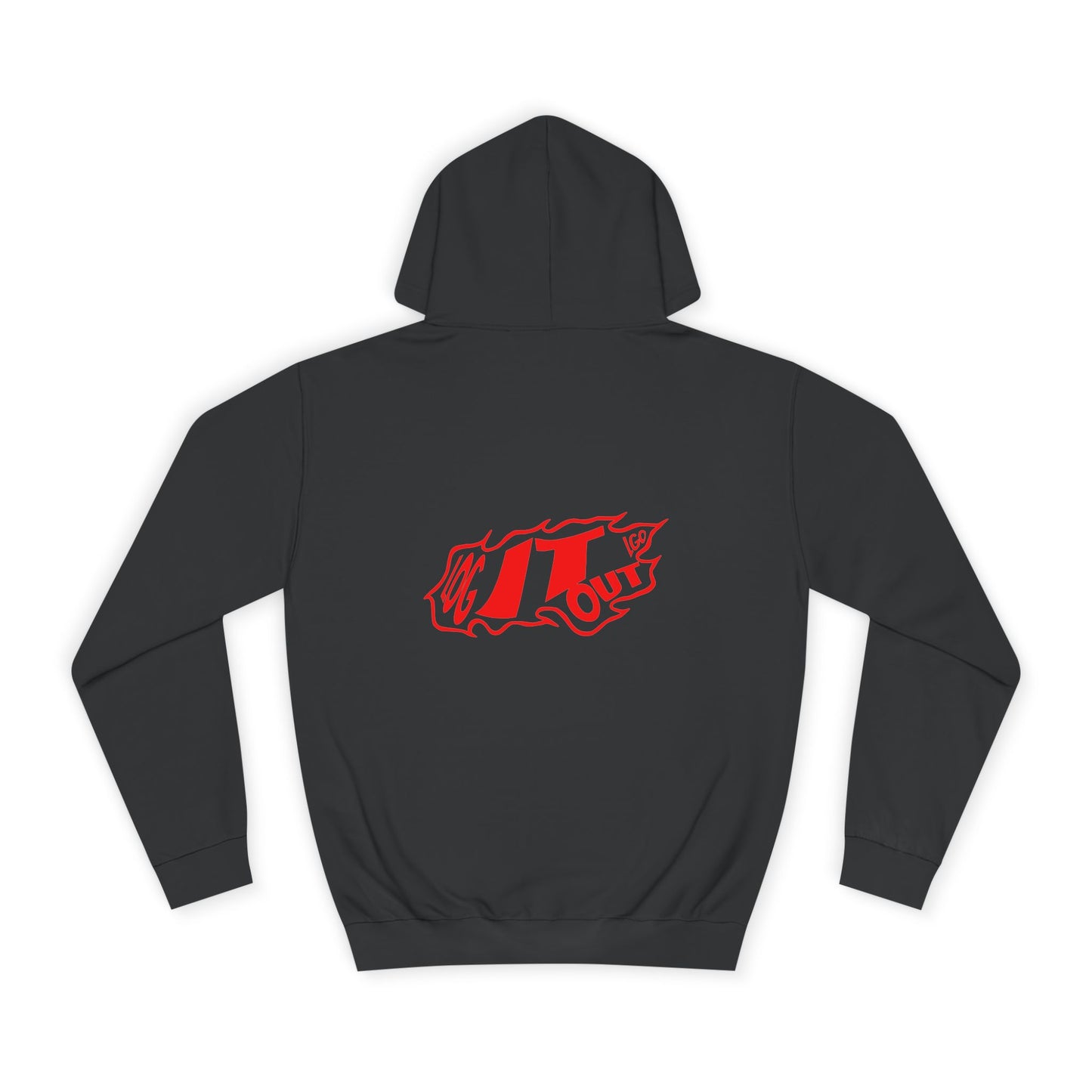 Unisex Log it out Hoodie with Bold Red Design, Cozy Oversized Sweatshirt, Ideal for Every day, Casual Wears, Events, Gifts