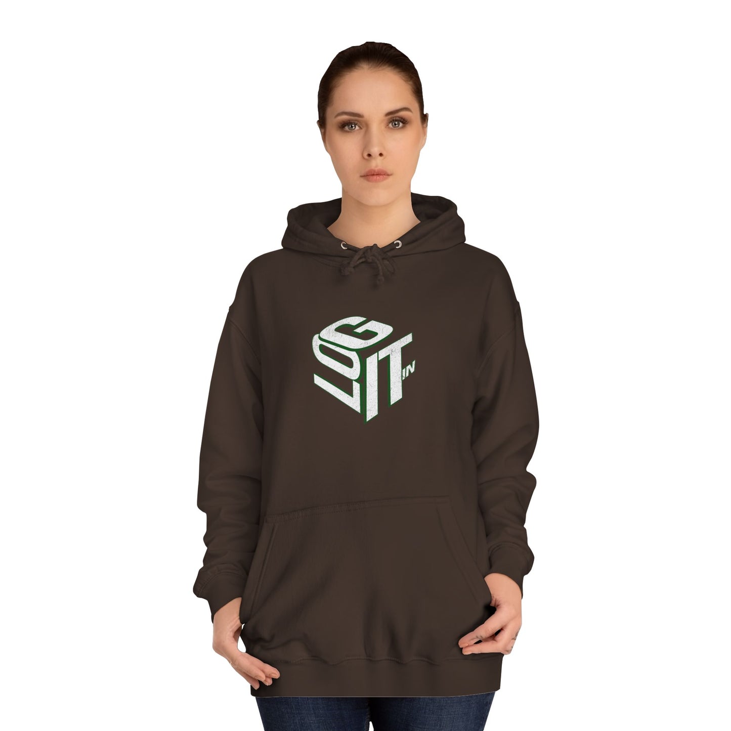 Stylish Unisex Hoodie with Design, Log it in Sweatshirt, Casual Hoodie, Modern Apparel, Unique Gear