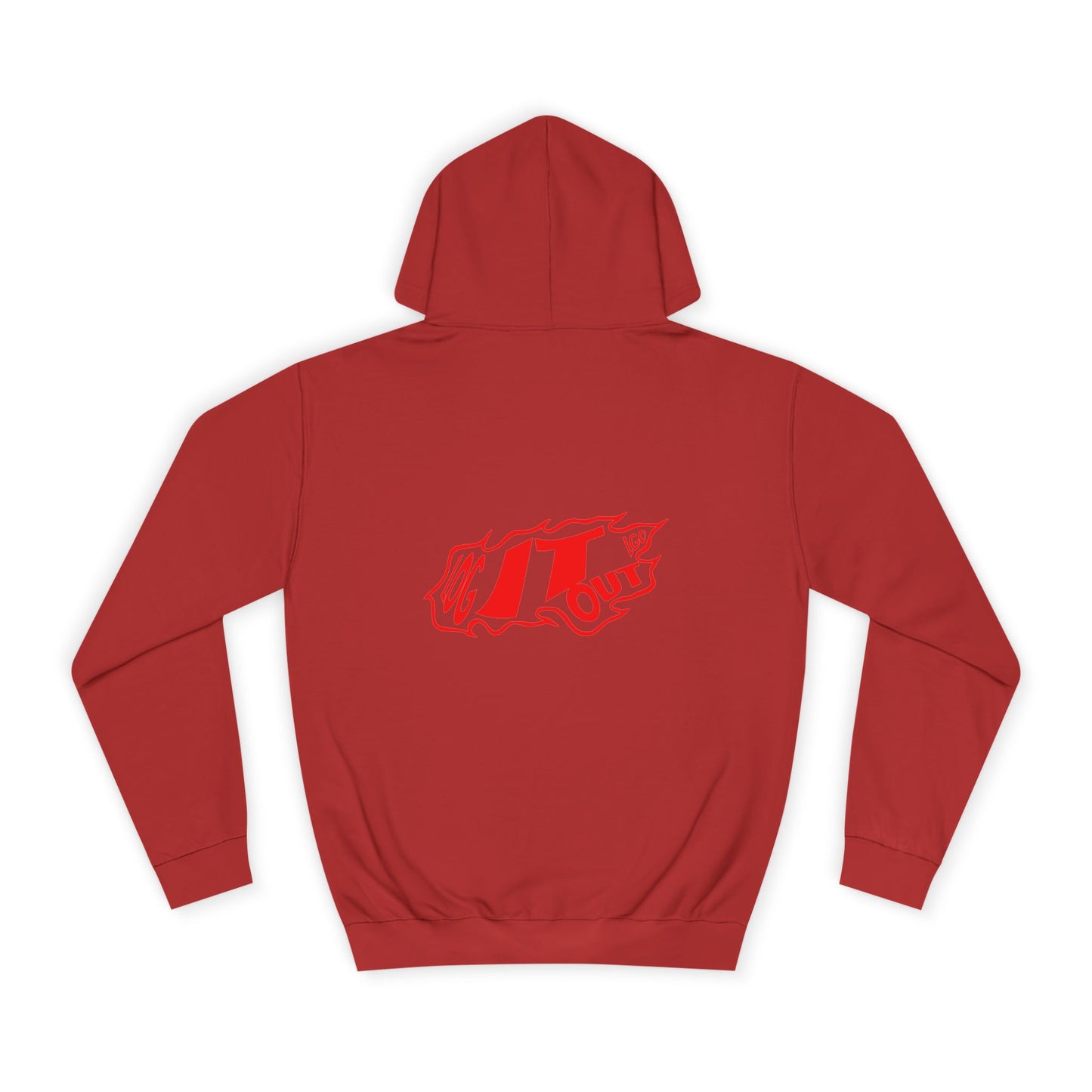 Unisex Log it out Hoodie with Bold Red Design, Cozy Oversized Sweatshirt, Ideal for Every day, Casual Wears, Events, Gifts