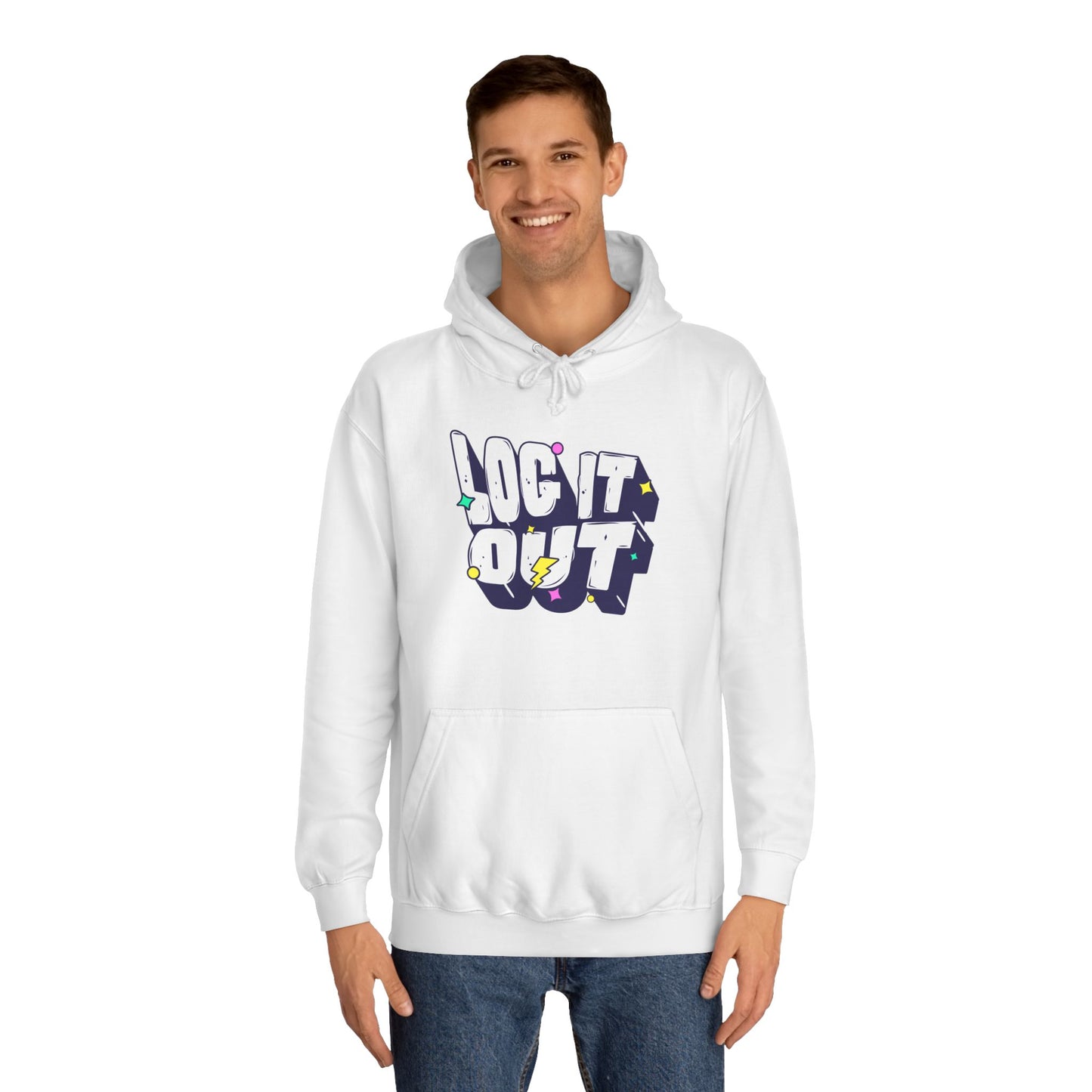 Unisex Hoodie with 'LOC IT OUT' Graphic, Cozy Casual Wear, Perfect for Events, Great Gift Idea