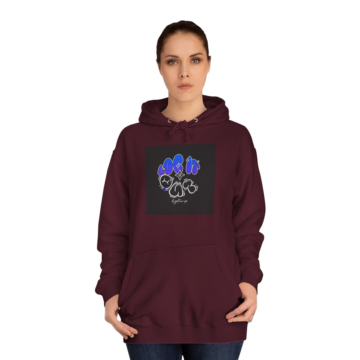 Vibrant Log it out Spirit Hoodie, Unisex Hoodie, Comfortable Sweatshirt, Graphic Hooded Sweatshirt,