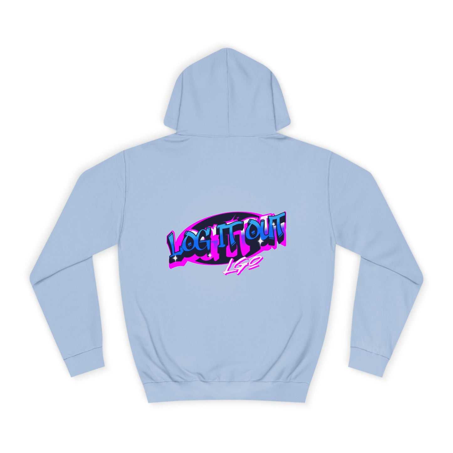 Vibrant Graffiti"Log it out"Hoodie, Unisex Fashion, Casual Wear, Student Apparel, Street Style, Gift for Graduates
