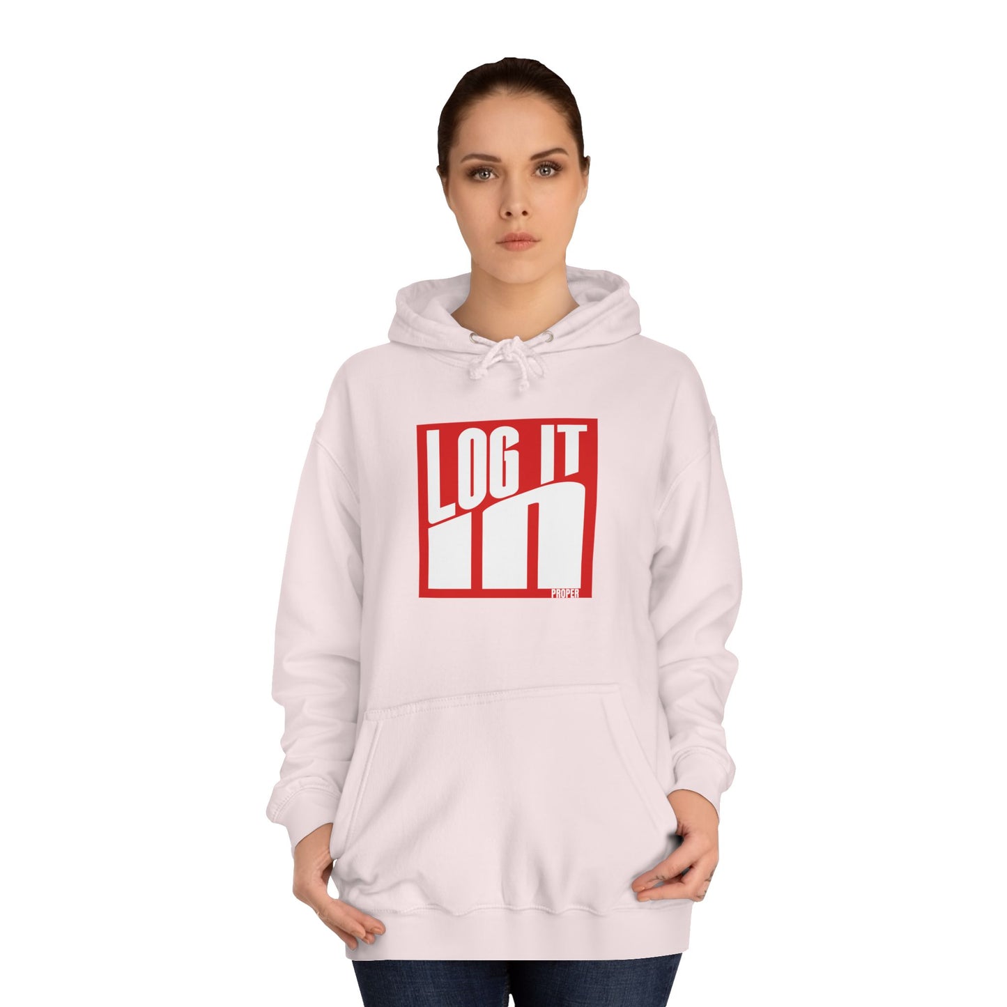 Unisex Log it in Hoodie - Trendy Campus Style, Casual Wear, Cozy Gift, Comfortable Lounge Hoodie, Essentials