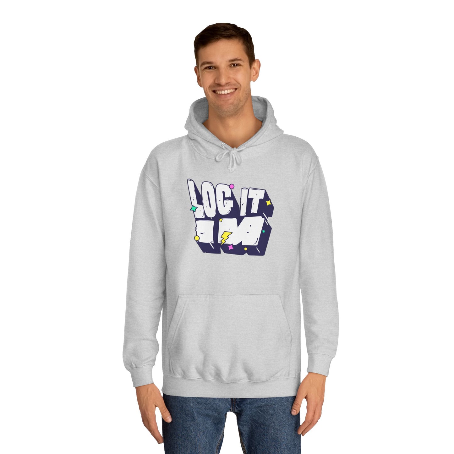 Vibrant Unisex LOG IT IN Hoodie, Trendy Streetwear, Apparel, Unique Gift, Casual Everyday Wear