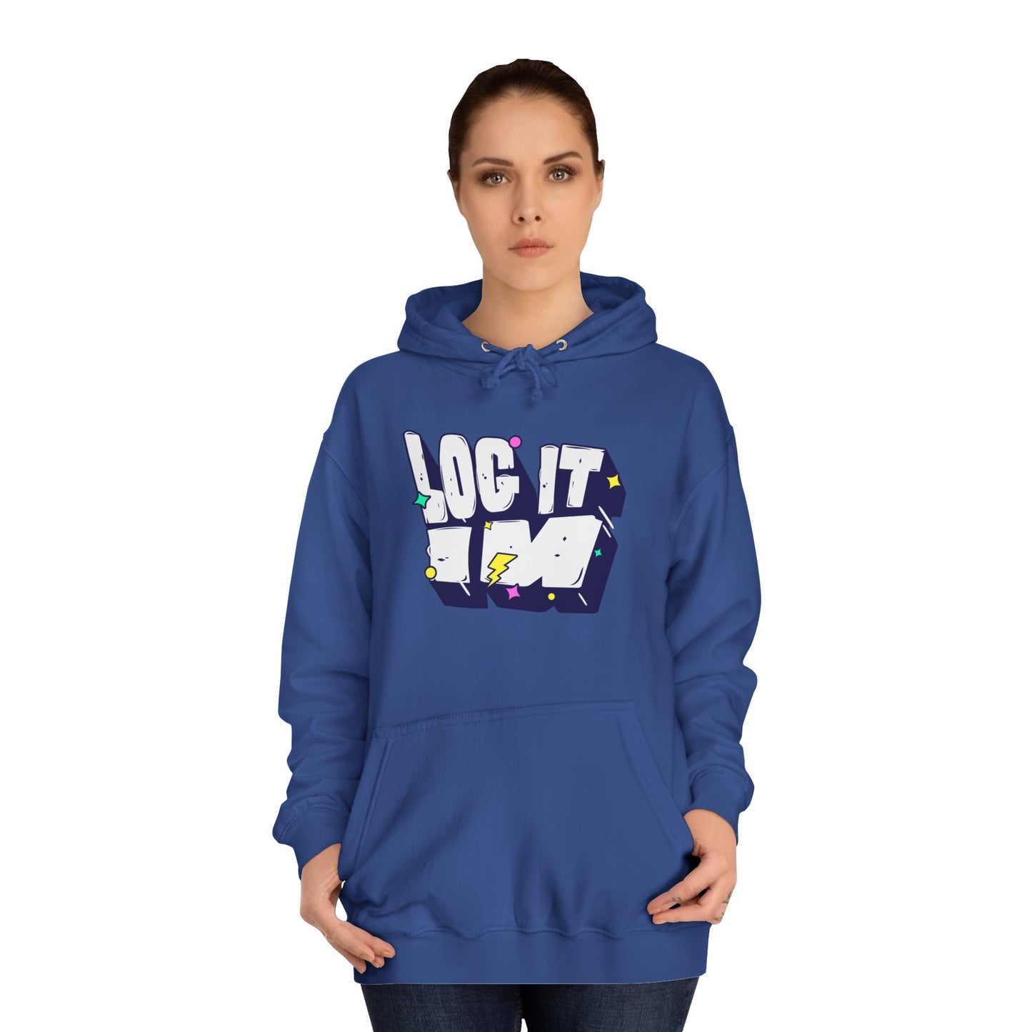 Vibrant Unisex LOG IT IN Hoodie, Trendy Streetwear, Apparel, Unique Gift, Casual Everyday Wear