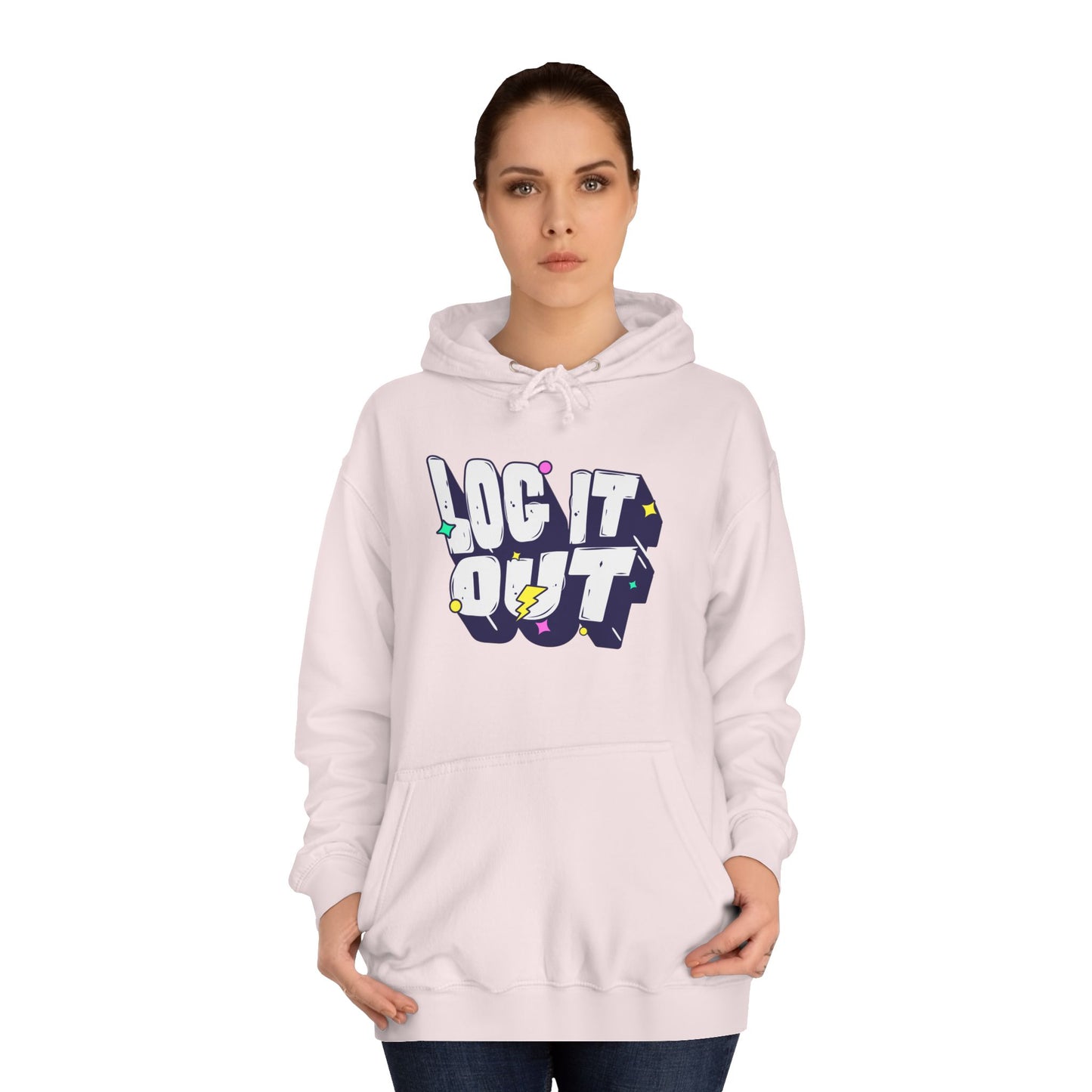 Unisex Hoodie with 'LOC IT OUT' Graphic, Cozy Casual Wear, Perfect for Events, Great Gift Idea