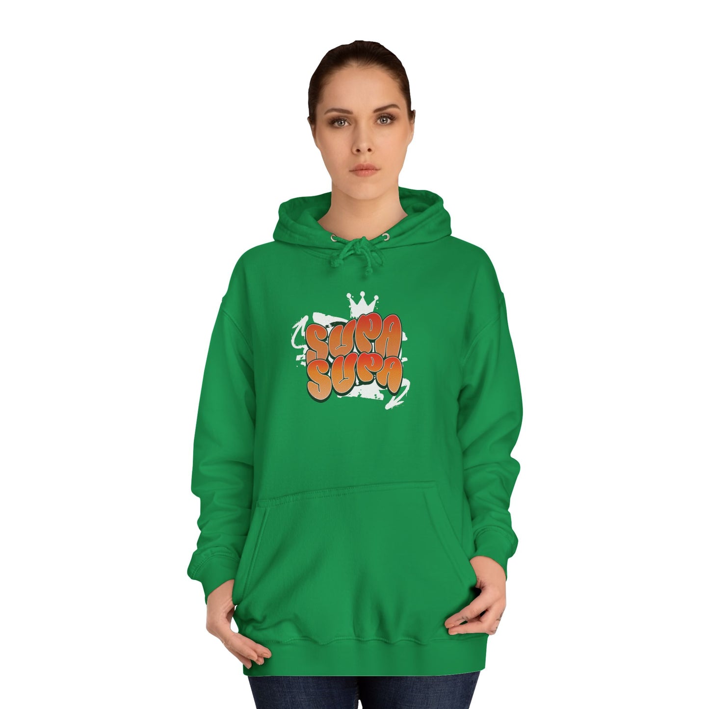 Unisex Hoodie with Retro 'Supa Supa' Design