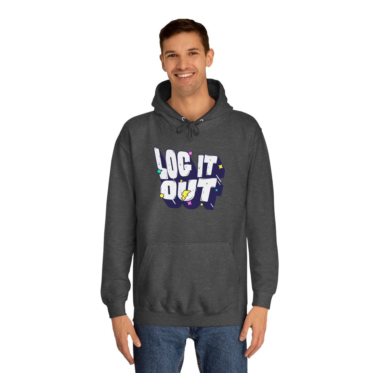 Unisex Hoodie with 'LOC IT OUT' Graphic, Cozy Casual Wear, Perfect for Events, Great Gift Idea