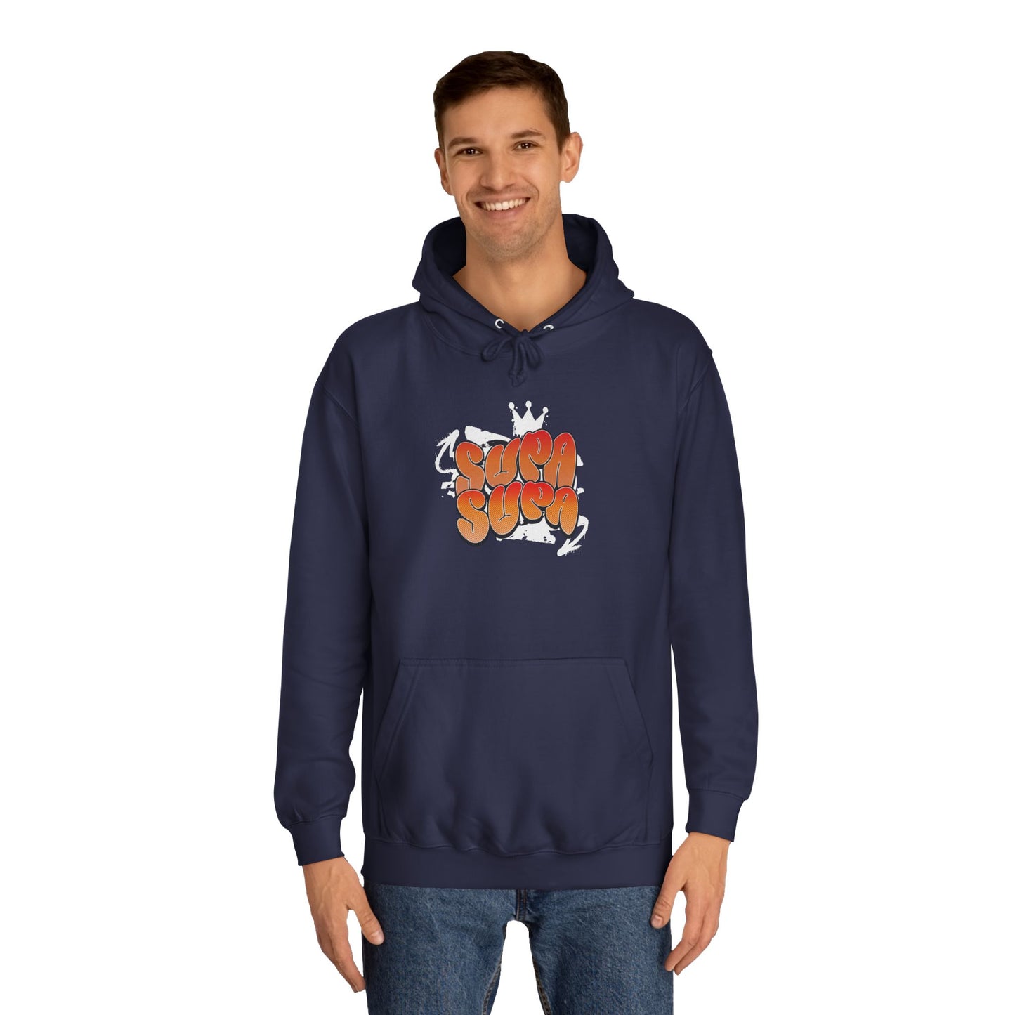 Unisex Hoodie with Retro 'Supa Supa' Design
