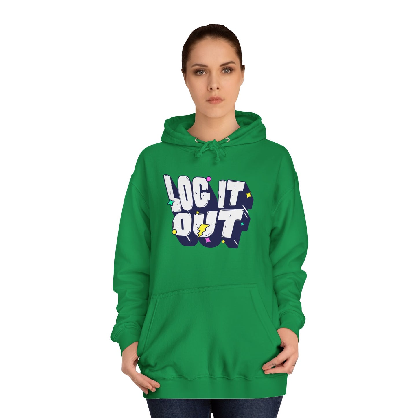 Unisex Hoodie with 'LOC IT OUT' Graphic, Cozy Casual Wear, Perfect for Events, Great Gift Idea