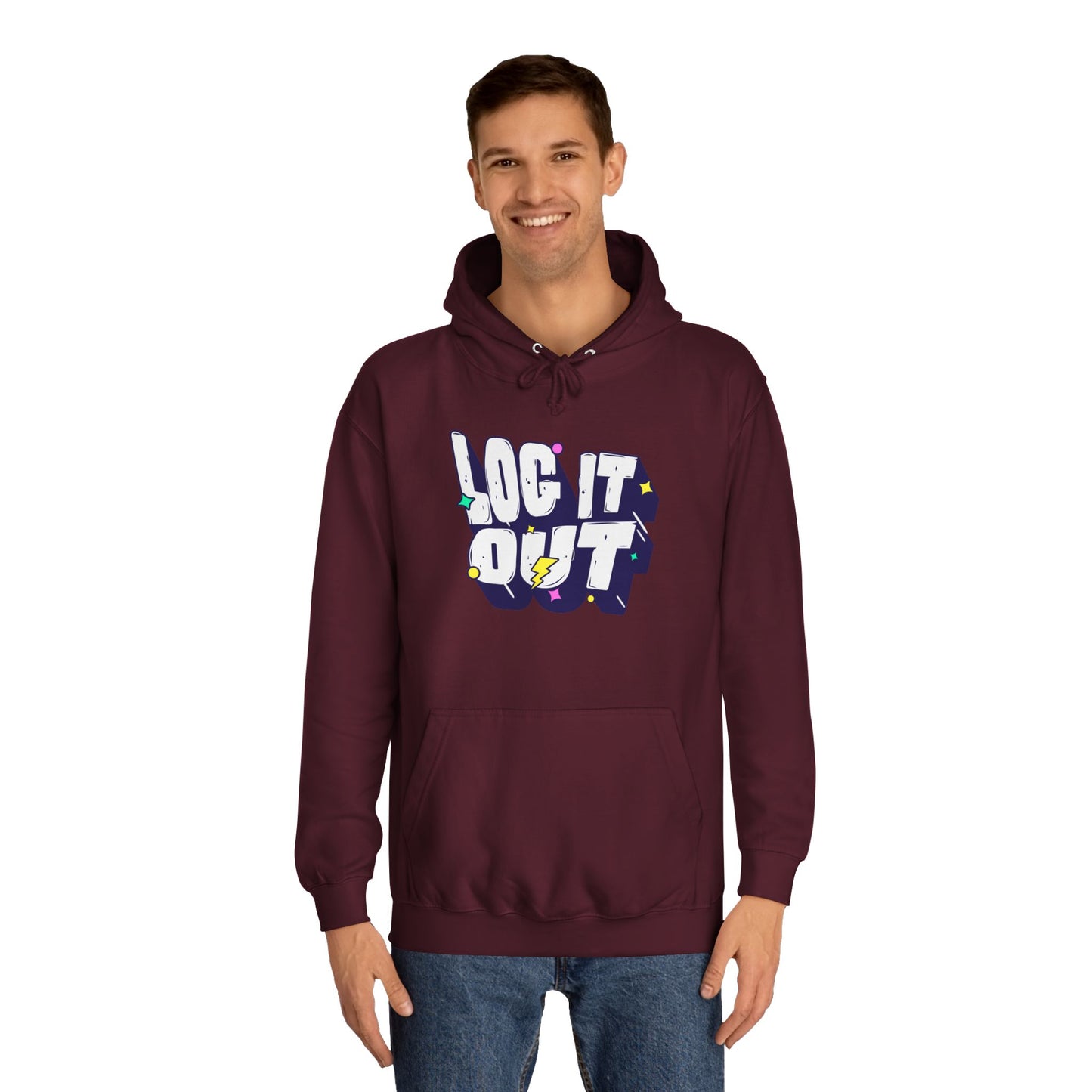 Unisex Hoodie with 'LOC IT OUT' Graphic, Cozy Casual Wear, Perfect for Events, Great Gift Idea