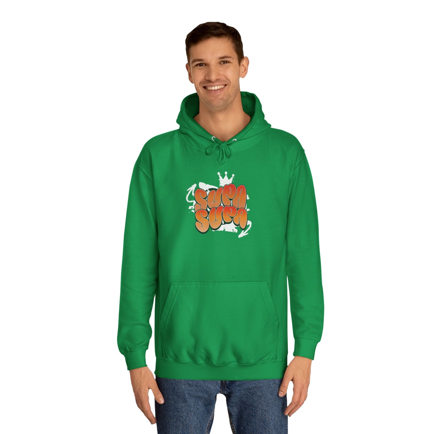 Unisex Hoodie with Retro 'Supa Supa' Design