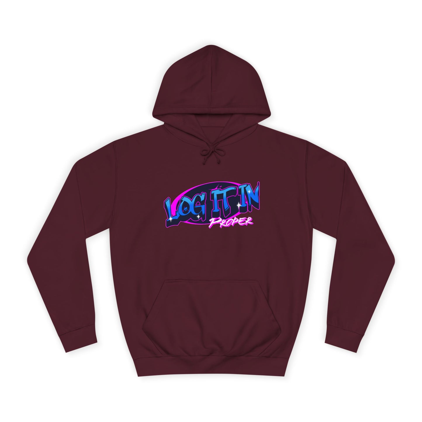 Vibrant Hoodie - Log It In, Unisex Pullover, Cozy Sweatshirt, College Apparel, Gift for Students, Trendy Fashion