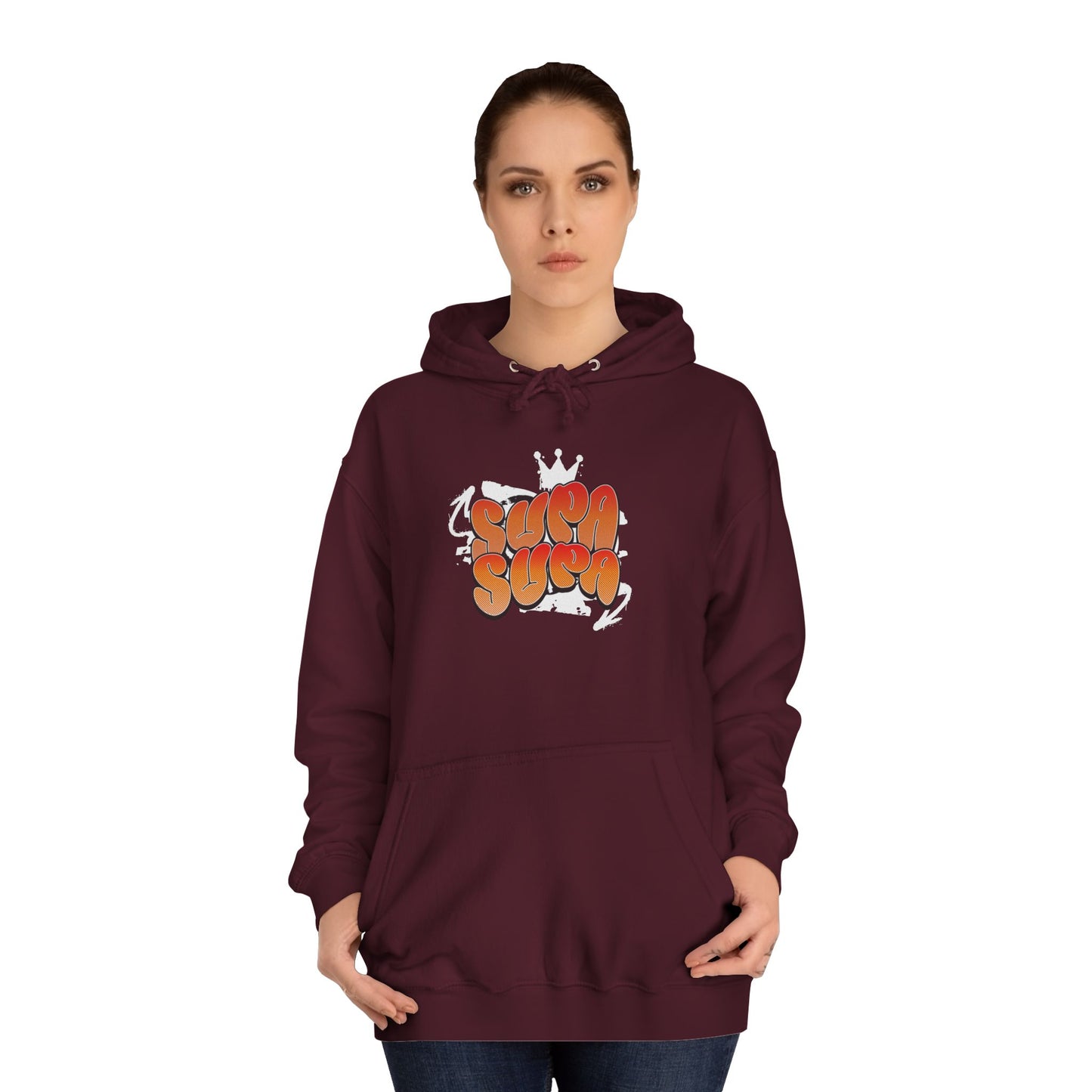Unisex Hoodie with Retro 'Supa Supa' Design
