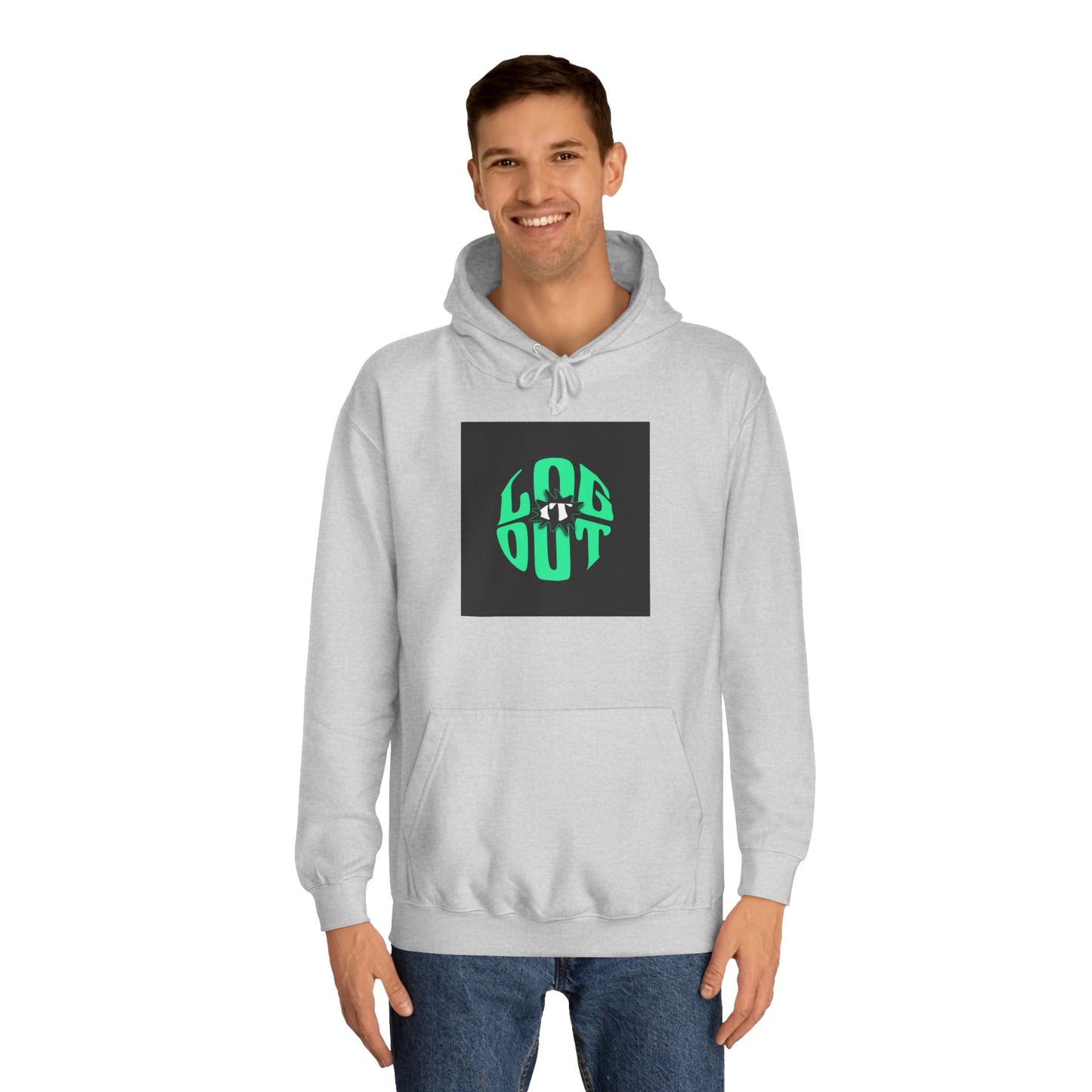 Unisex Hoodie with 'LOG IT OUT' Design, Casual Streetwear, Cool Gift, Cozy Lounge Wear, Perfect for Fall