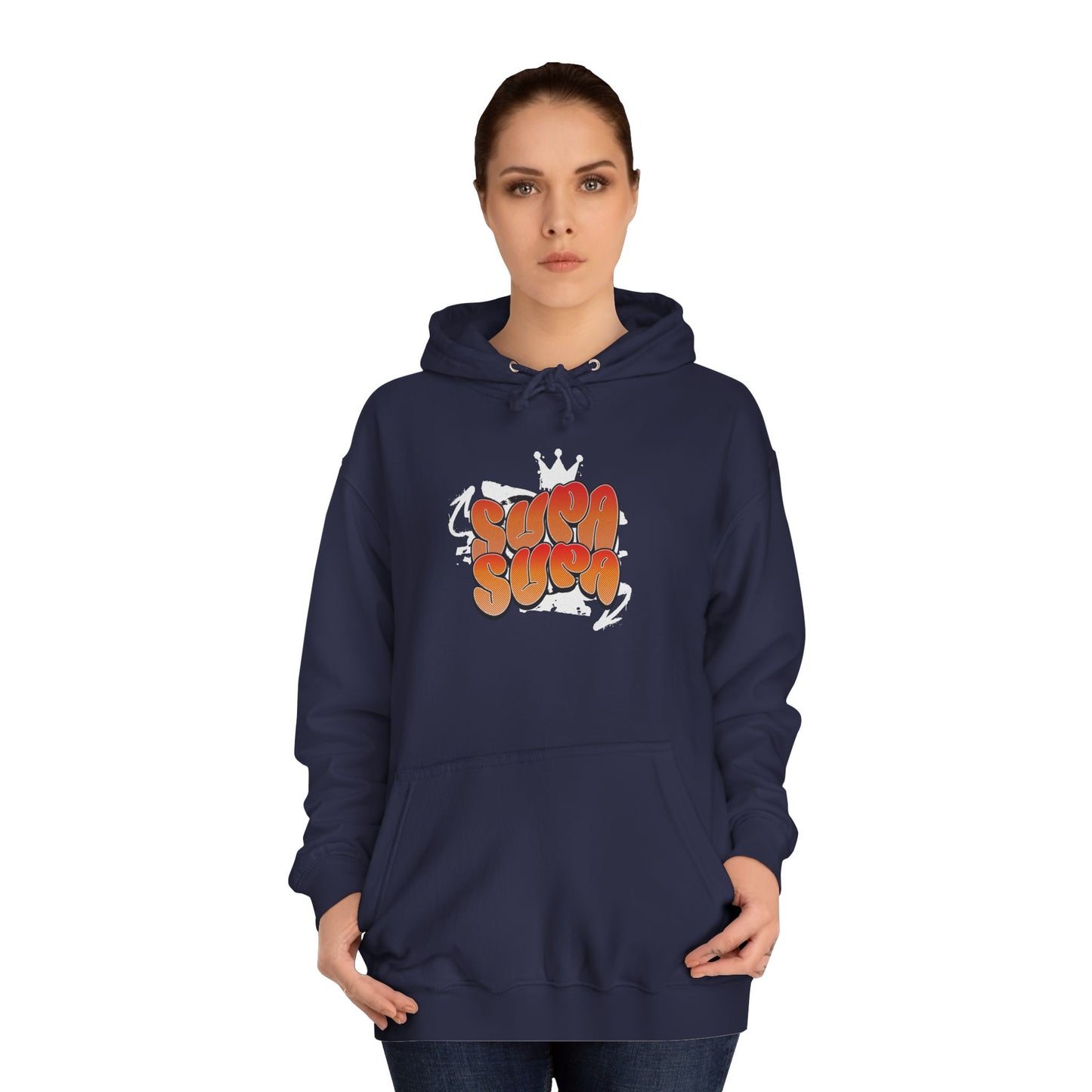 Unisex Hoodie with Retro 'Supa Supa' Design