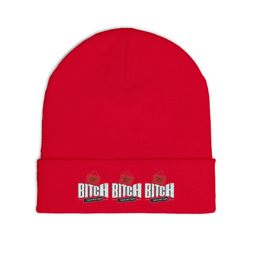 Embroidered 'LOG OUT' Knit Beanie — Gnome Humor Winter Hat
