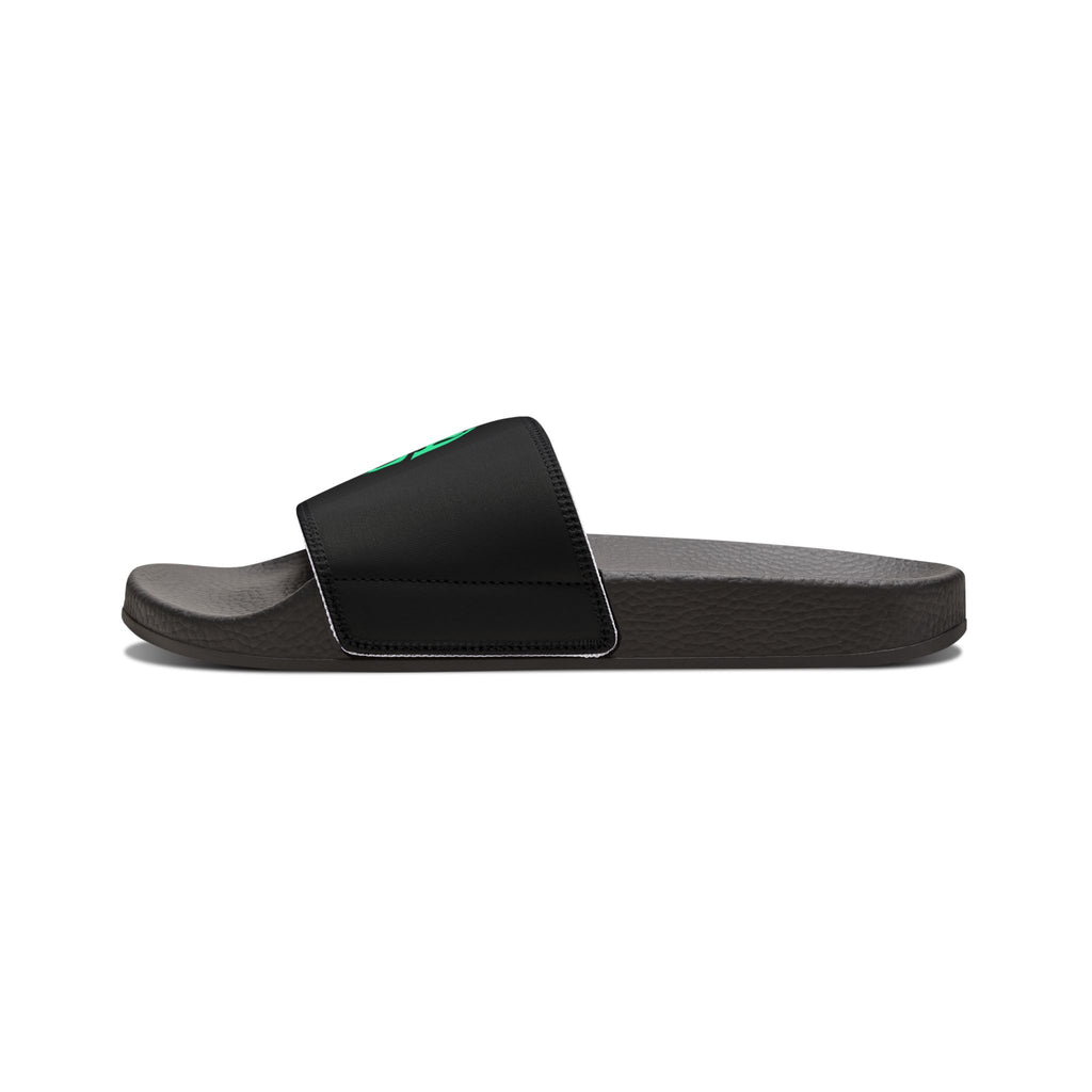 Slide Sandals — Supa Supa Removable‑Strap Slides with Aqua Circular 'Slides' Graphic