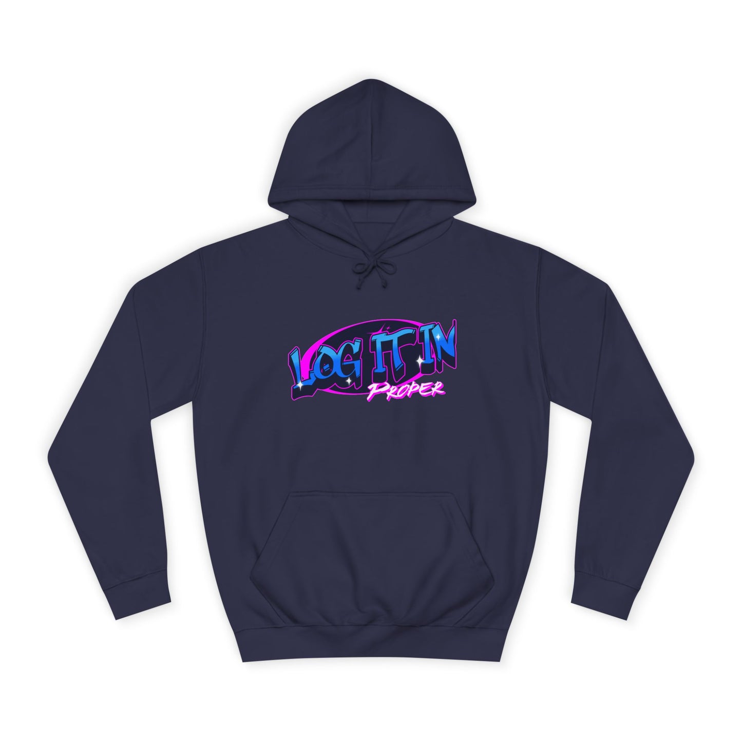 Vibrant Hoodie - Log It In, Unisex Pullover, Cozy Sweatshirt, College Apparel, Gift for Students, Trendy Fashion