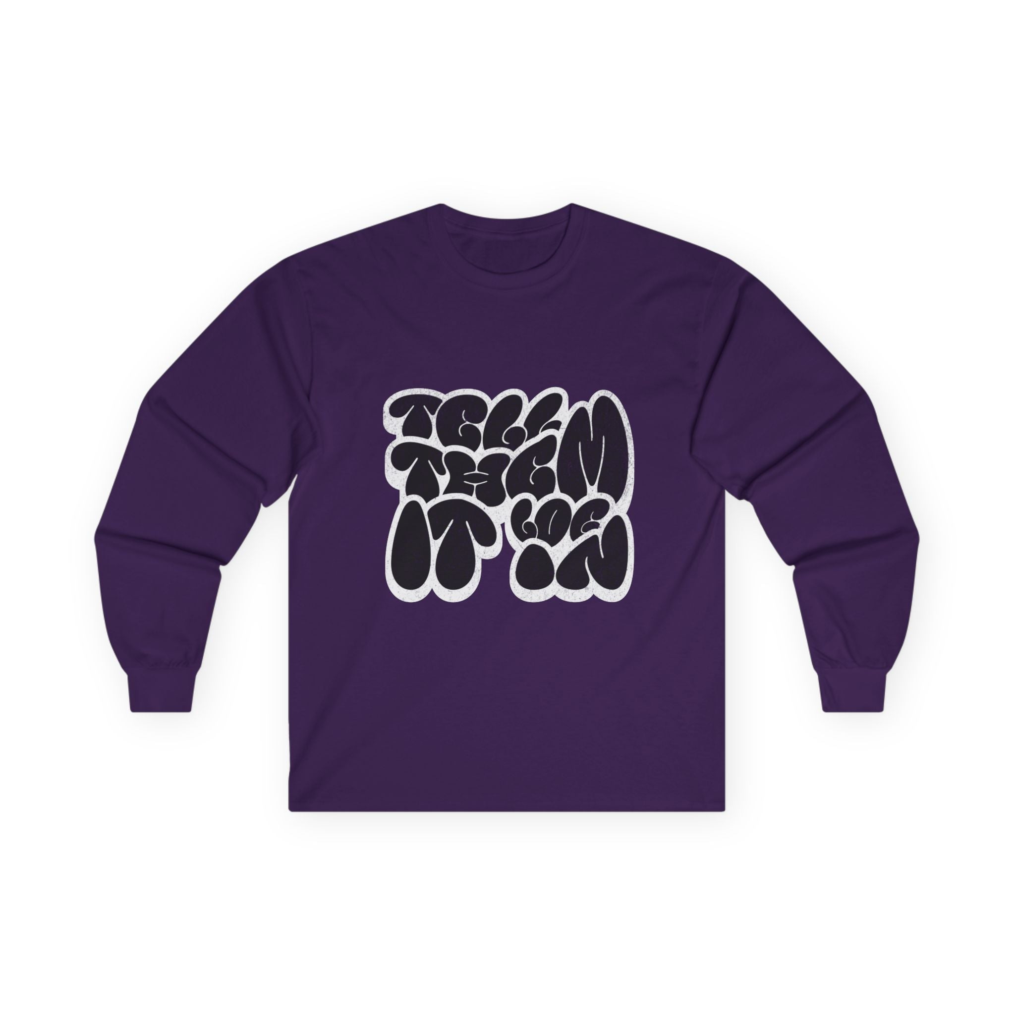 Long Sleeve "LOG IT IN" Tee — Retro Pebble Typography Graphic