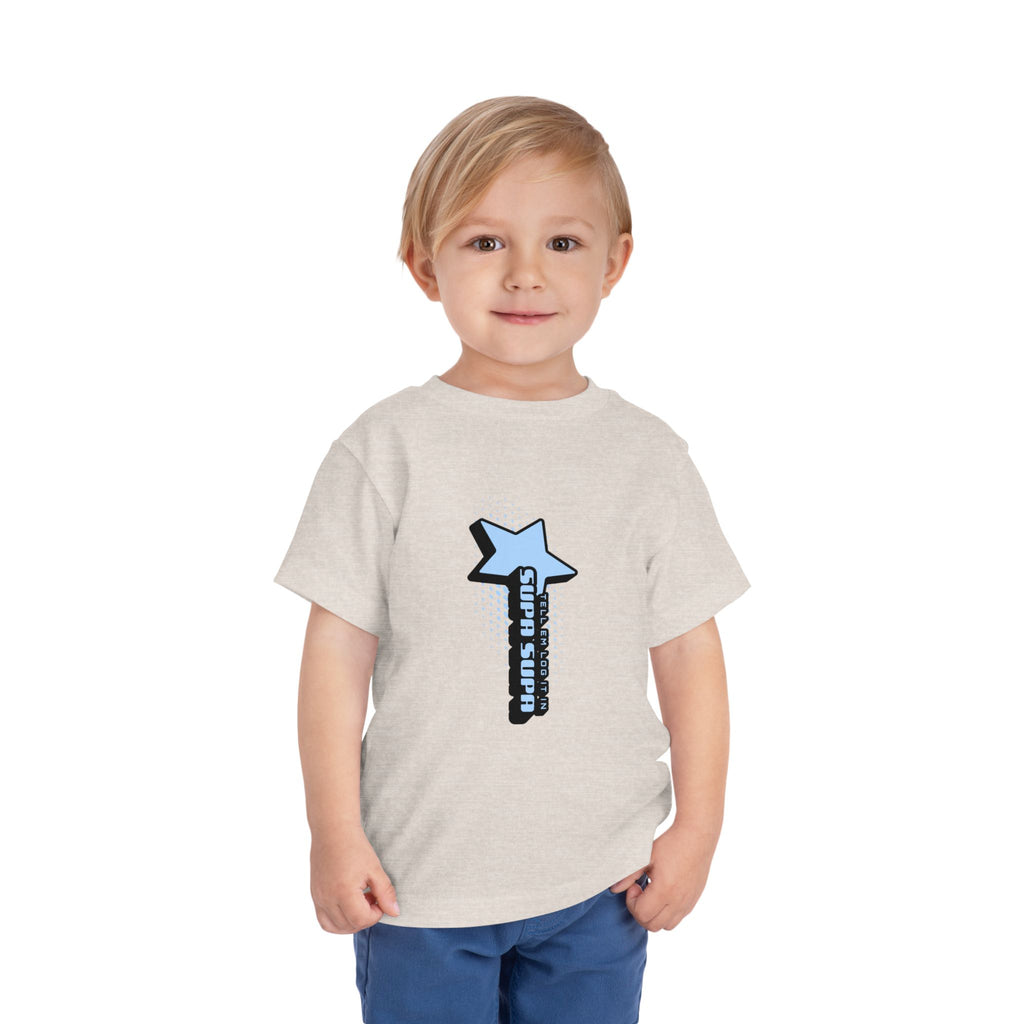 Toddler Tee — Blue Star "Tell em log it in" Graphic