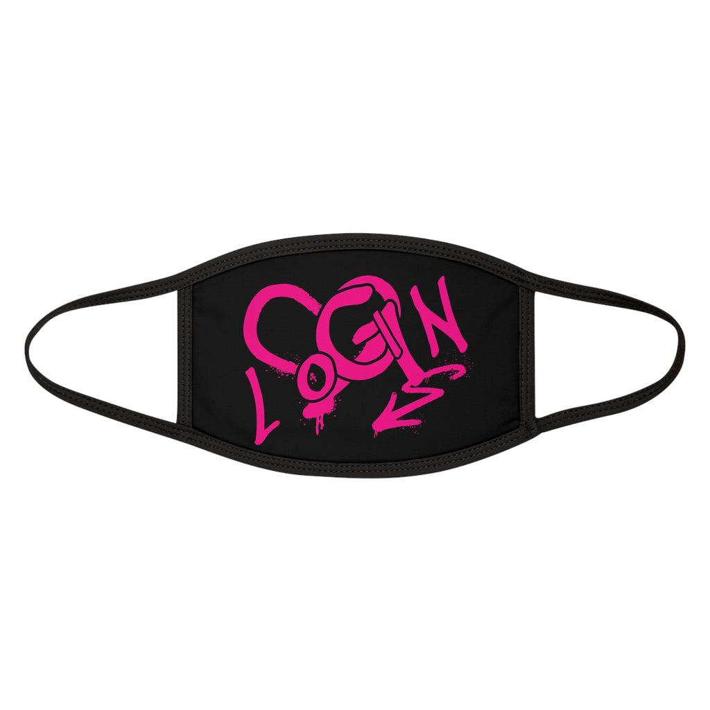Graffiti Heart 'Login' Face Mask — Pink Street Art Protective Mask