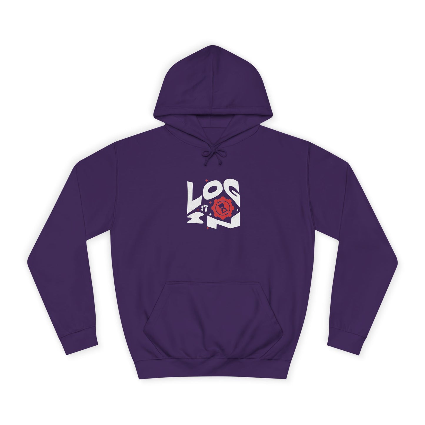 Stylish Log it in Hoodie, Cozy Athletic Wear, Graphic Hoodie, Trendy Apparel, Perfect for Life