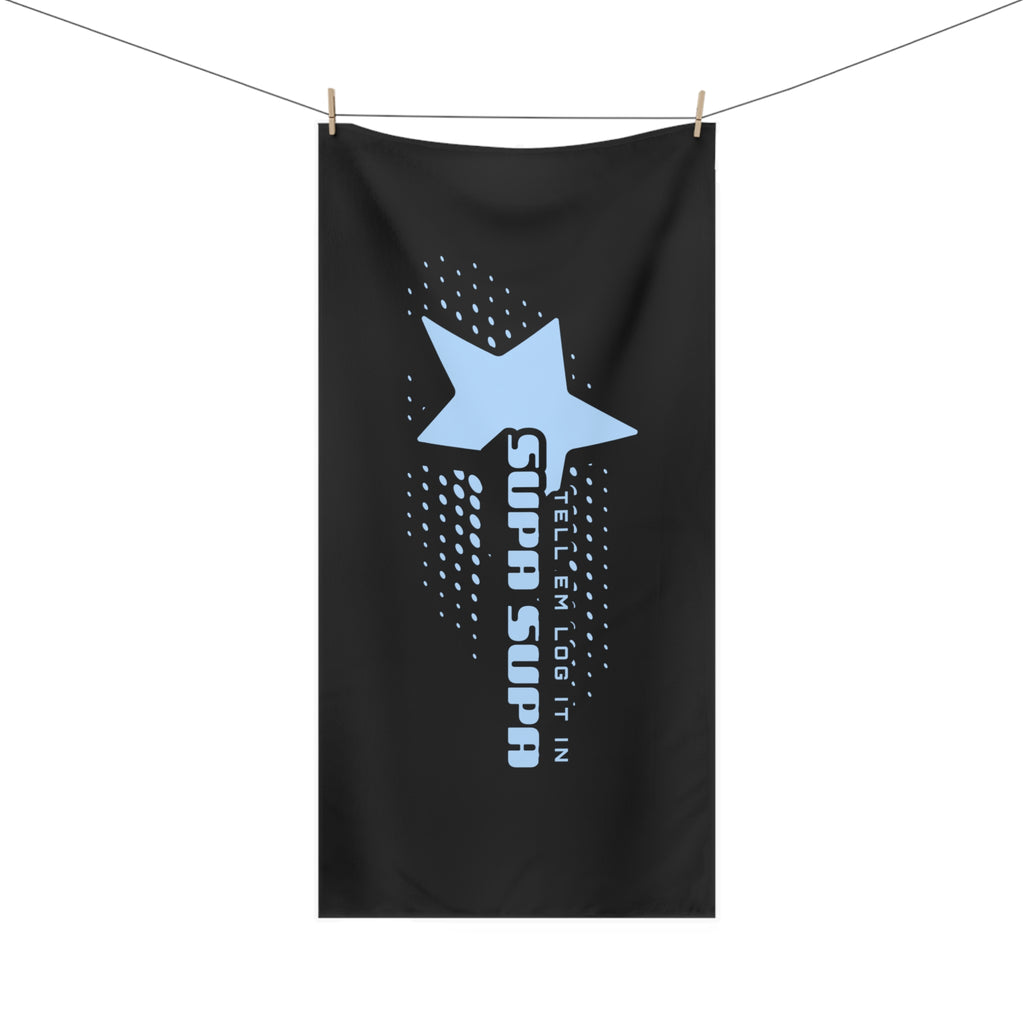 Star Logo Beach Towel – "Tell em log it in" Blue Graphic Mink-Cotton Towel