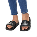 Youth Slide Sandals — Black Strap with 'Bank Endz' Graphic