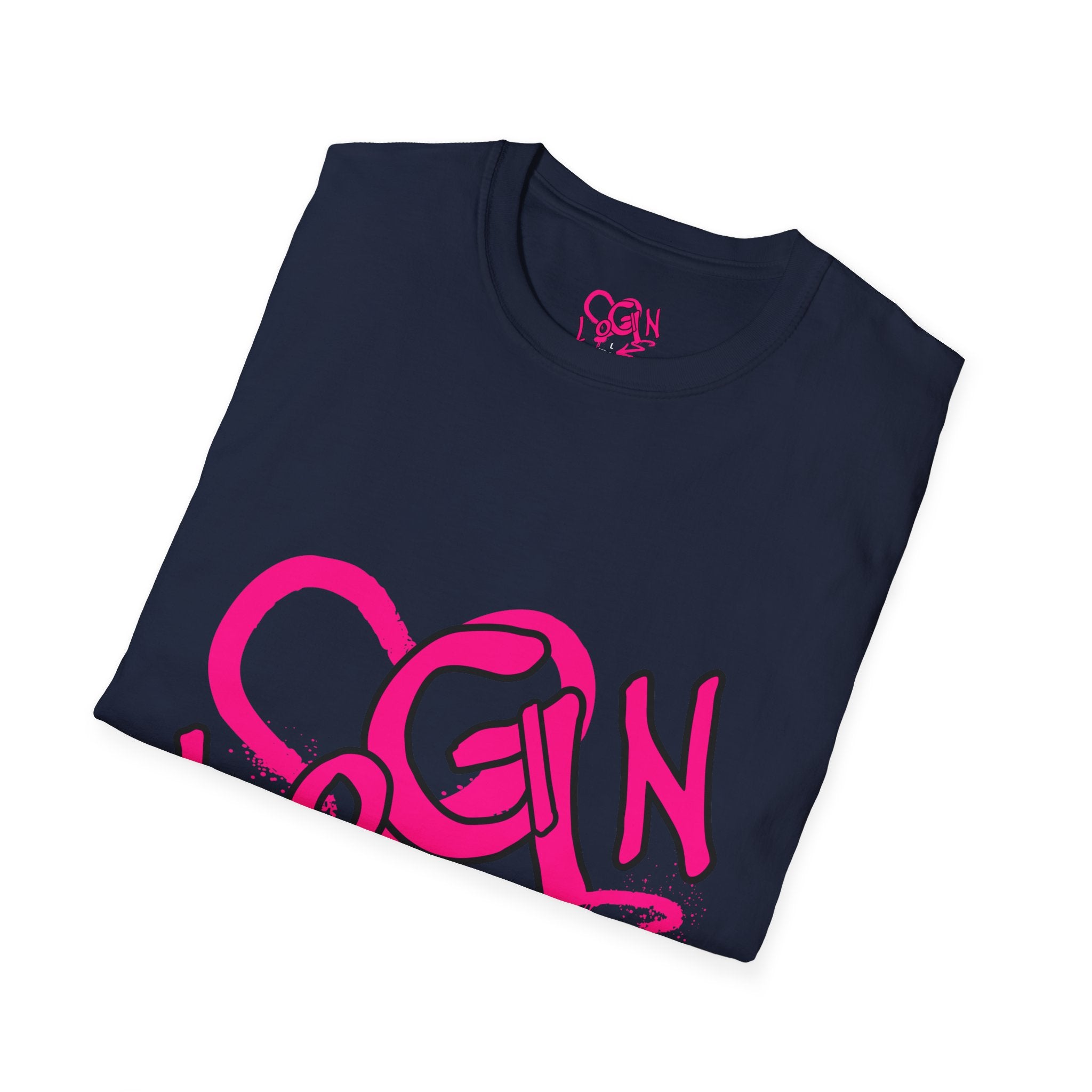 T-Shirt — Pink Graffiti 'Login' Streetwear Tee