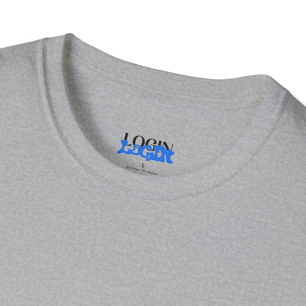 Login Graphic T-Shirt — Blue Drip Logo Tee