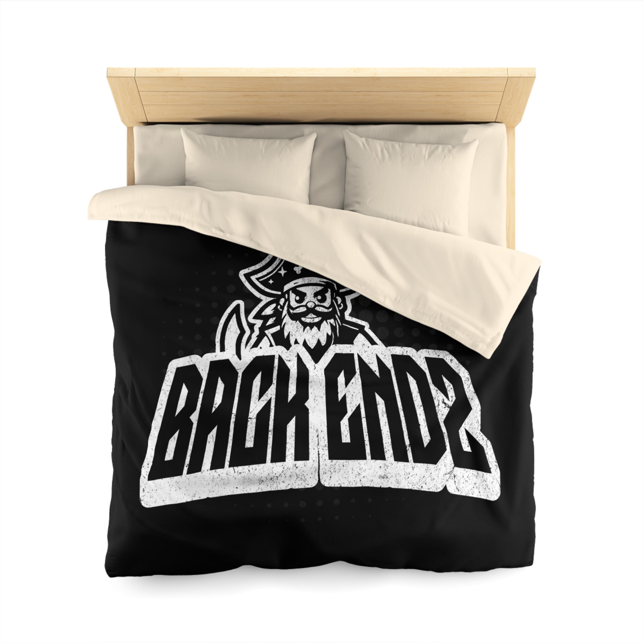 Pirate Skull 'Back Endz' Microfiber Duvet Cover — Bold Gamer / Tech Skull Bedding