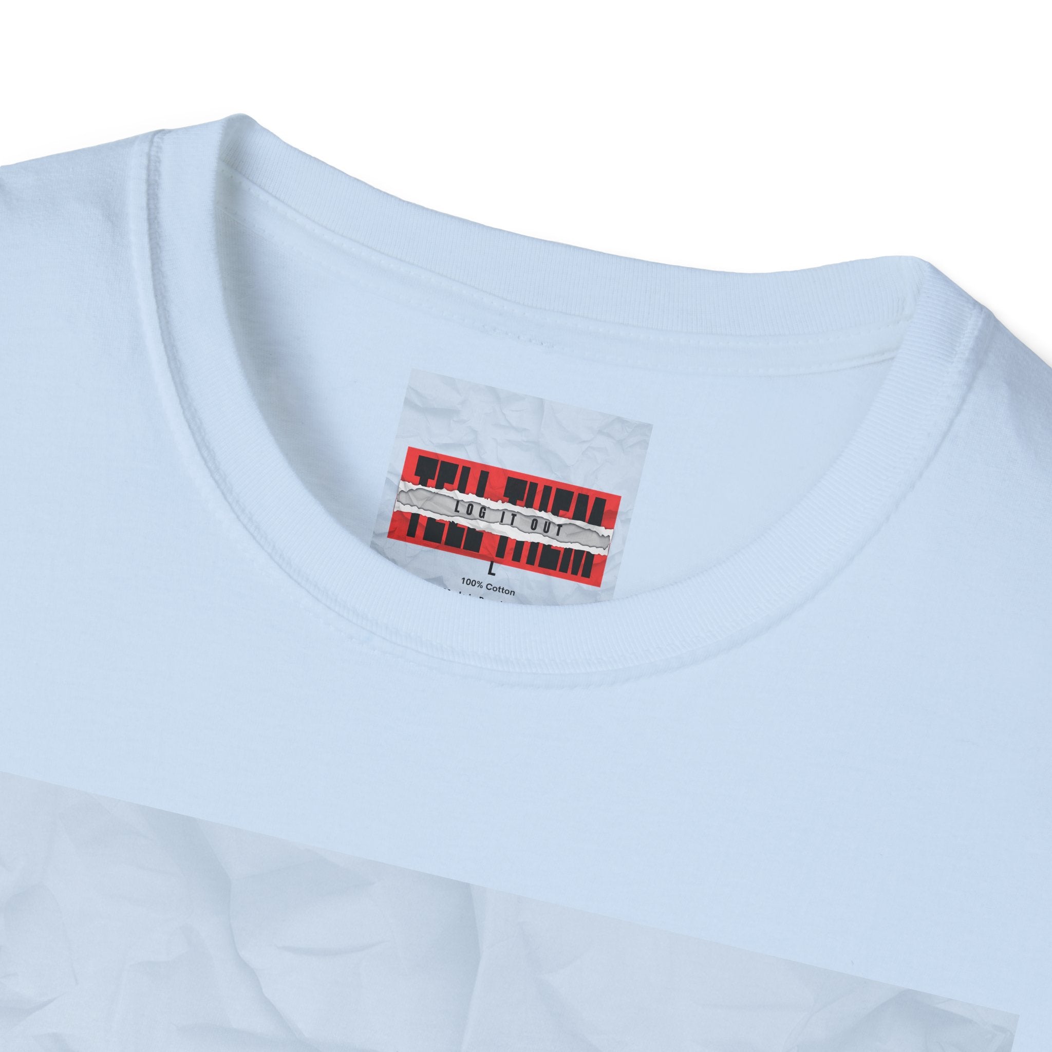 T-Shirt — LOG IT OUT Red Tape Graphic Tee ("LOG IT OUT")