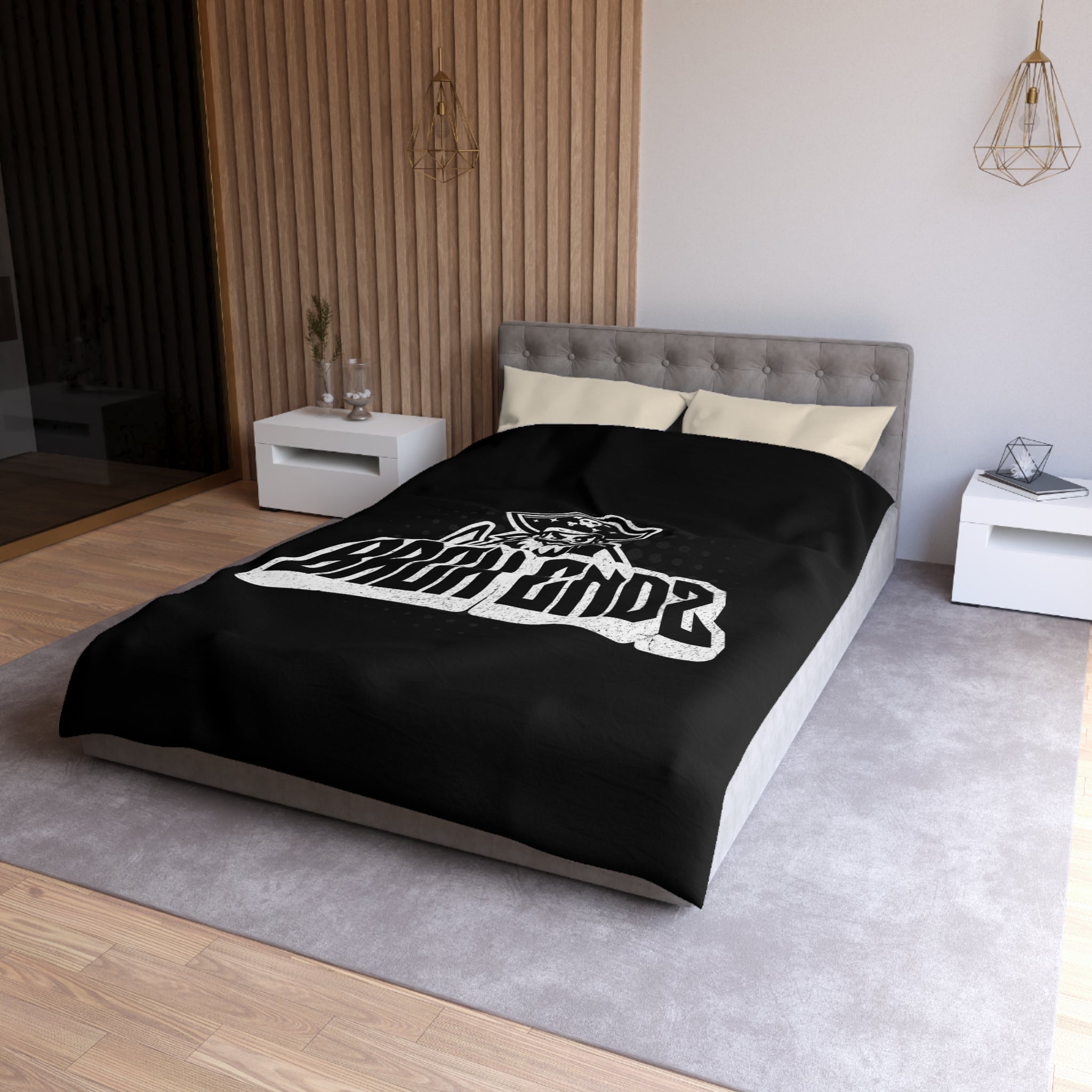Pirate Skull 'Back Endz' Microfiber Duvet Cover — Bold Gamer / Tech Skull Bedding