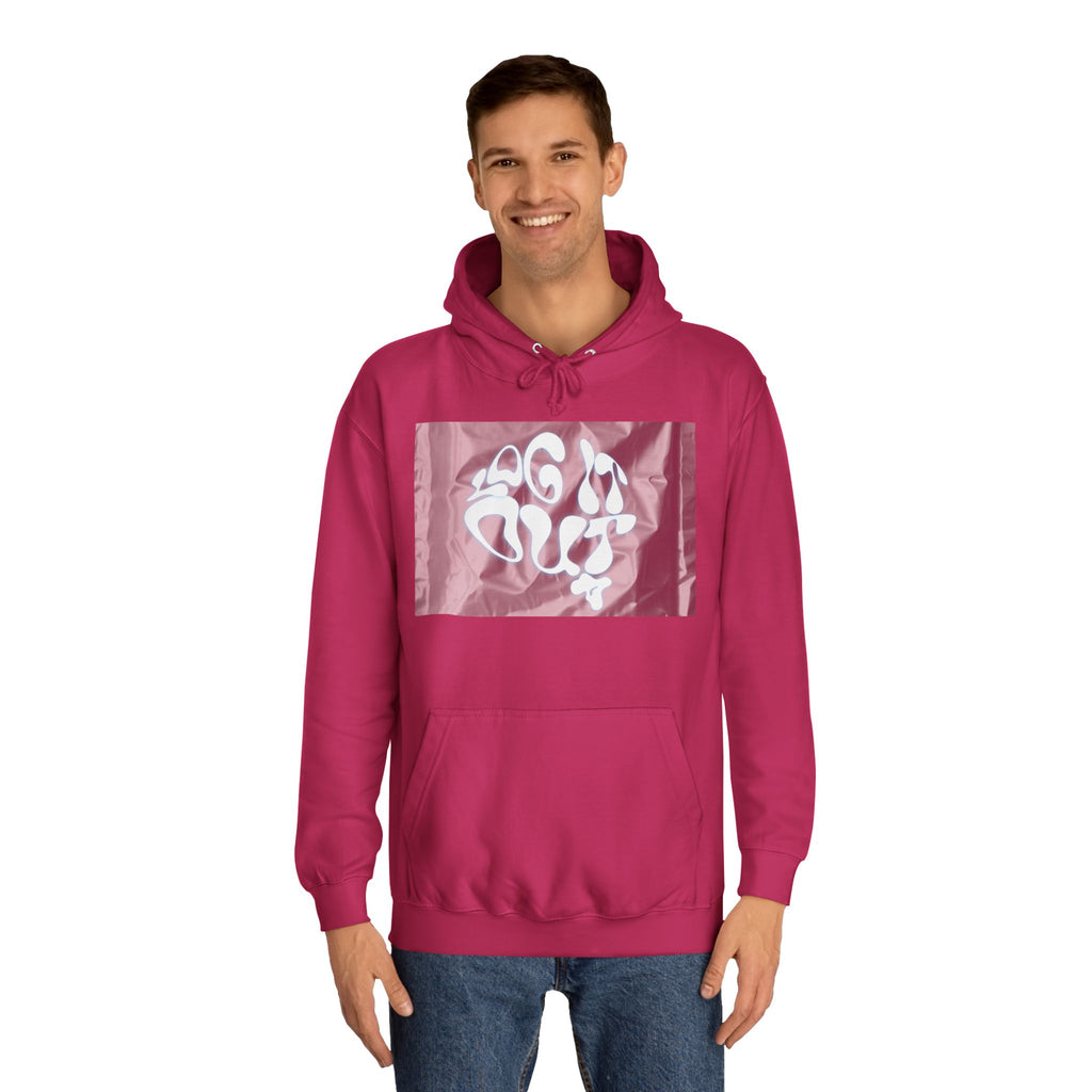 Cozy Unisex 'LOG IT OUT' Hoodie with Abstract Design, Sweatshirt, Graphic Hoodie, Casual Wear, Perfect Fit