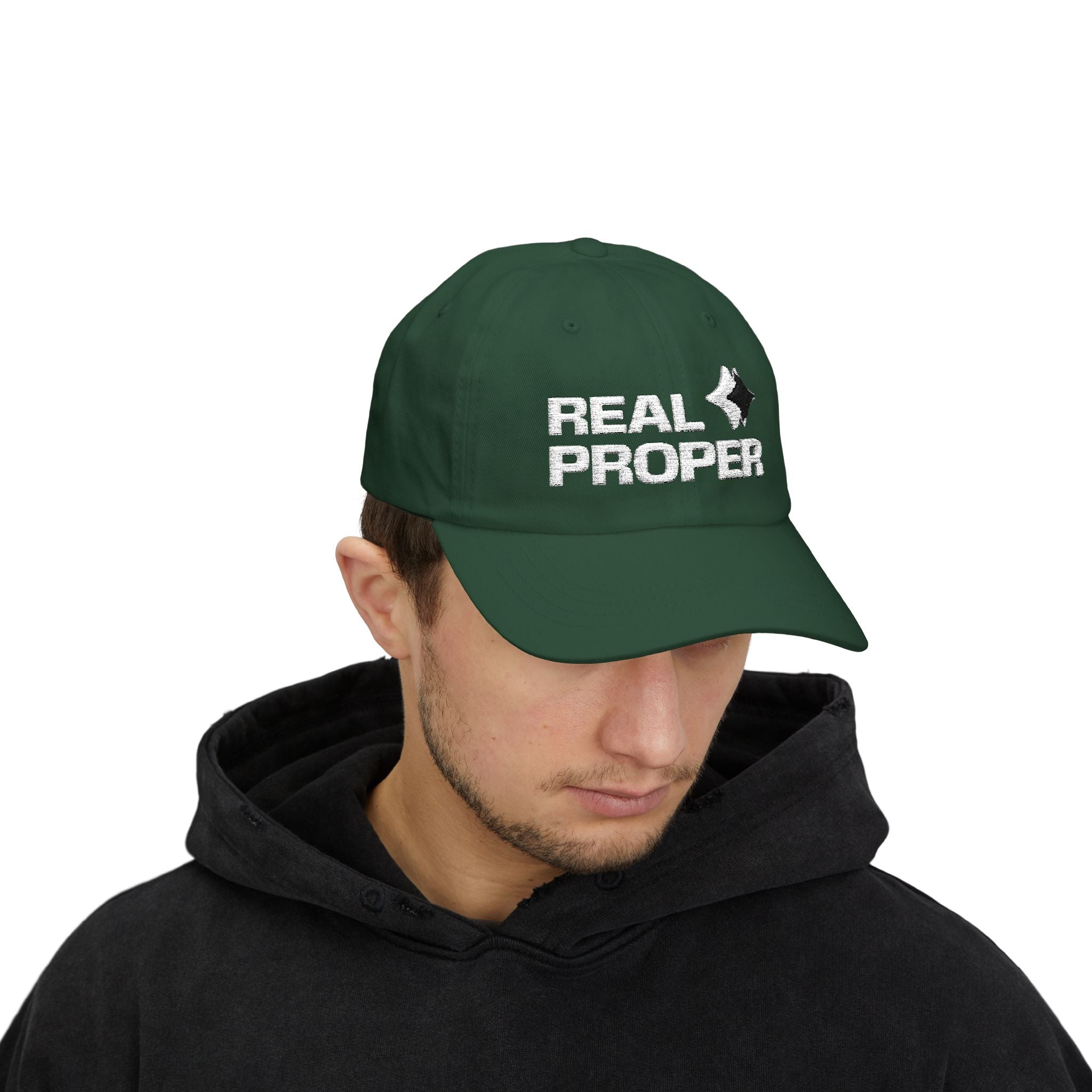 Classic Cap — "Real Proper" Embroidered Casual Baseball Hat