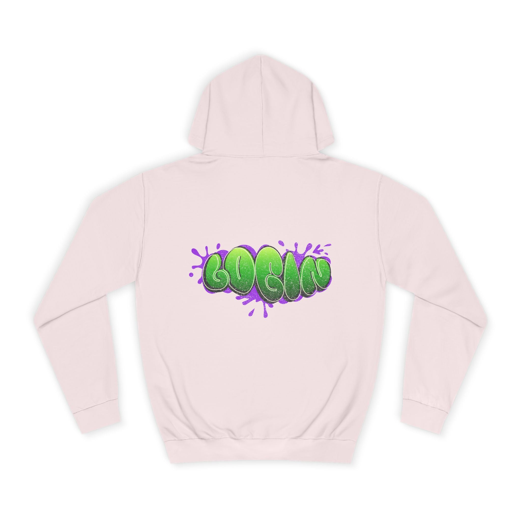 Hoodie with Green Graffiti "Login" Design - Streetwear Pullover
