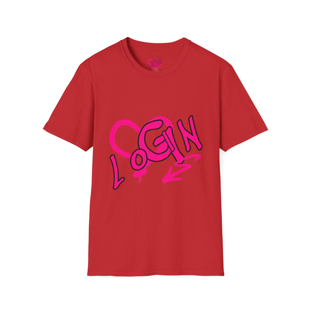 T-Shirt — Pink Graffiti 'Login' Streetwear Tee
