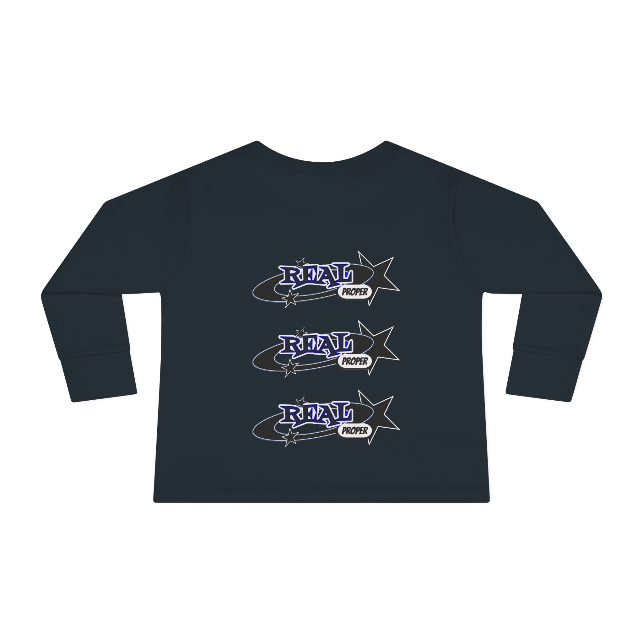 Toddler Long Sleeve Tee — 'Real Proper' Star Graphic Kids Shirt