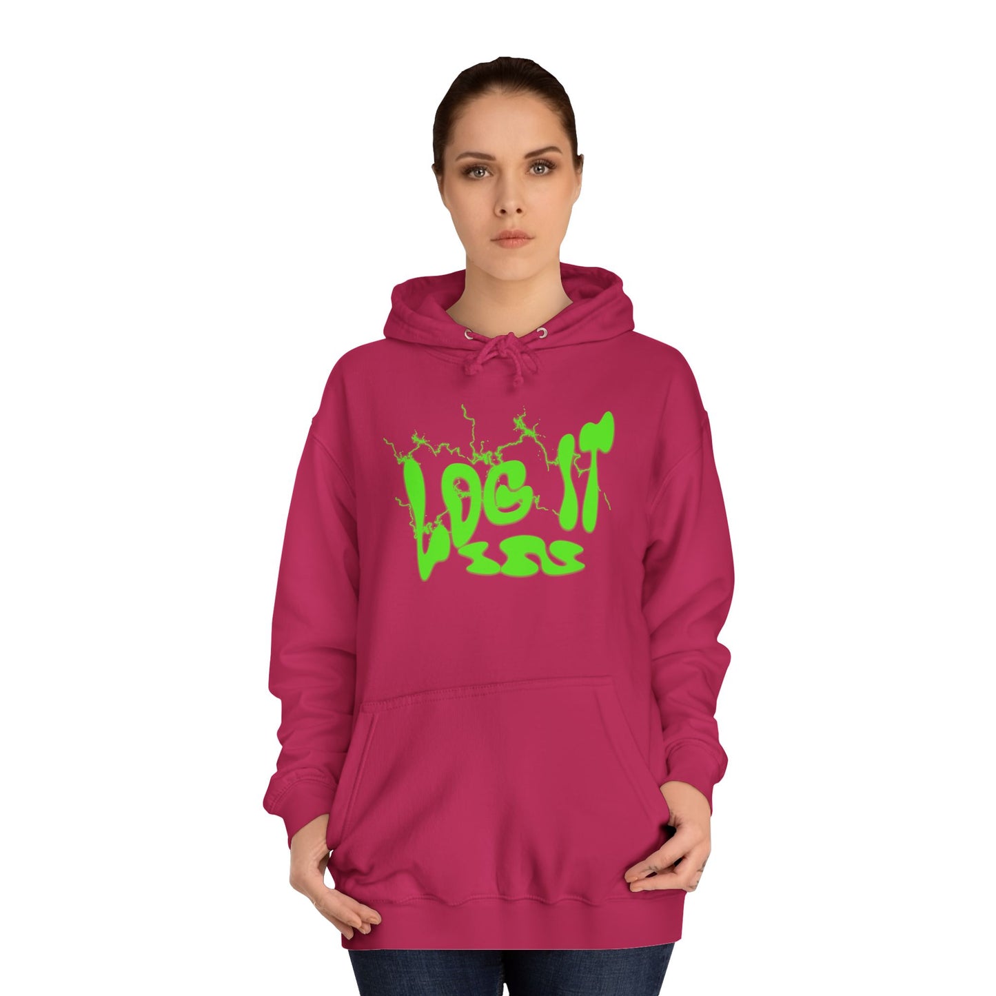 Unisex Hoodie with 'Log It in' Design, Cozy Casual Sweater for Trendy wear, Gift for Comfortable Everyday Wear