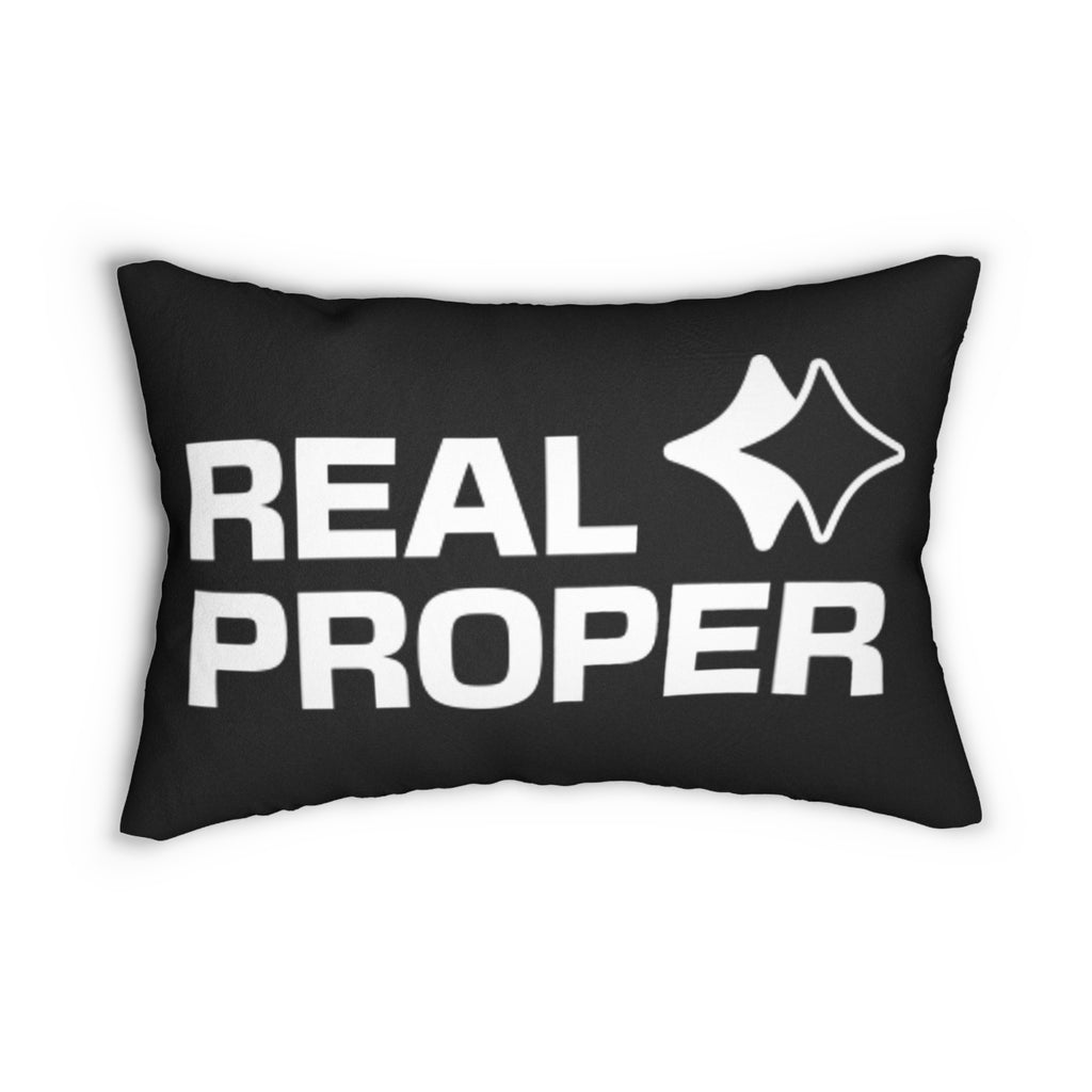 Real Proper Lumbar Pillow – Black Graphic Accent Cushion