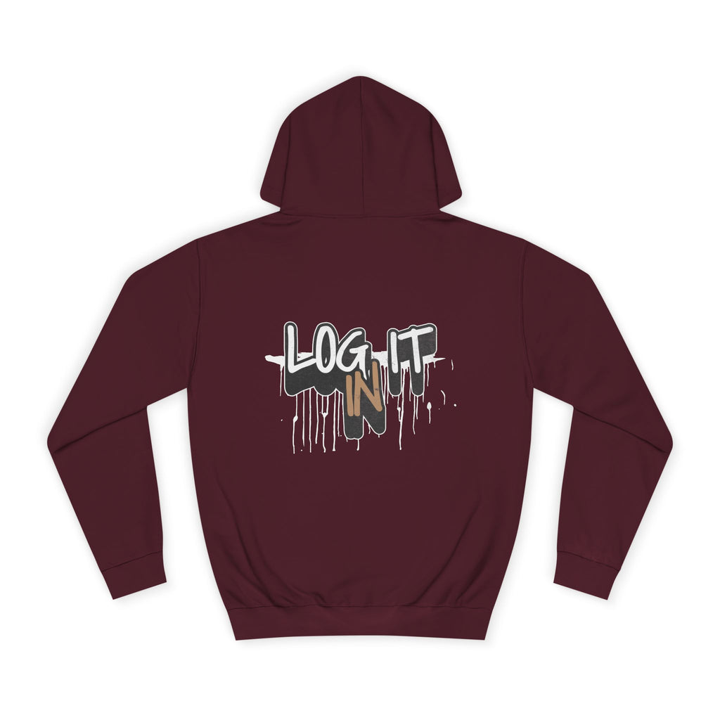 Stylish Unisex Log it in Hoodie, Cozy Custom Wear, Custom Apparel, Trendy Sweatshirt, Casual Hooded Top, Comfortable Daily Wear