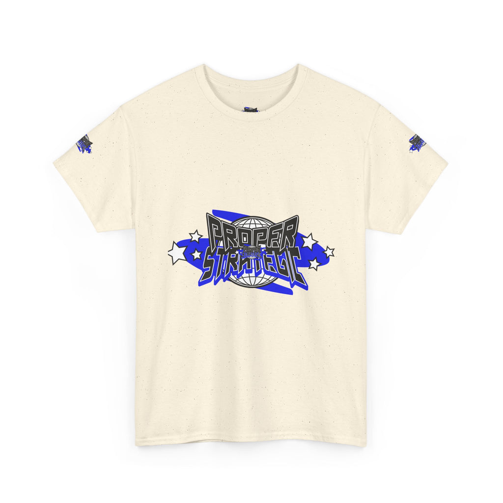 Proper 'Strategic' Graphic Tee — Retro Blue Streetwear T‑Shirt