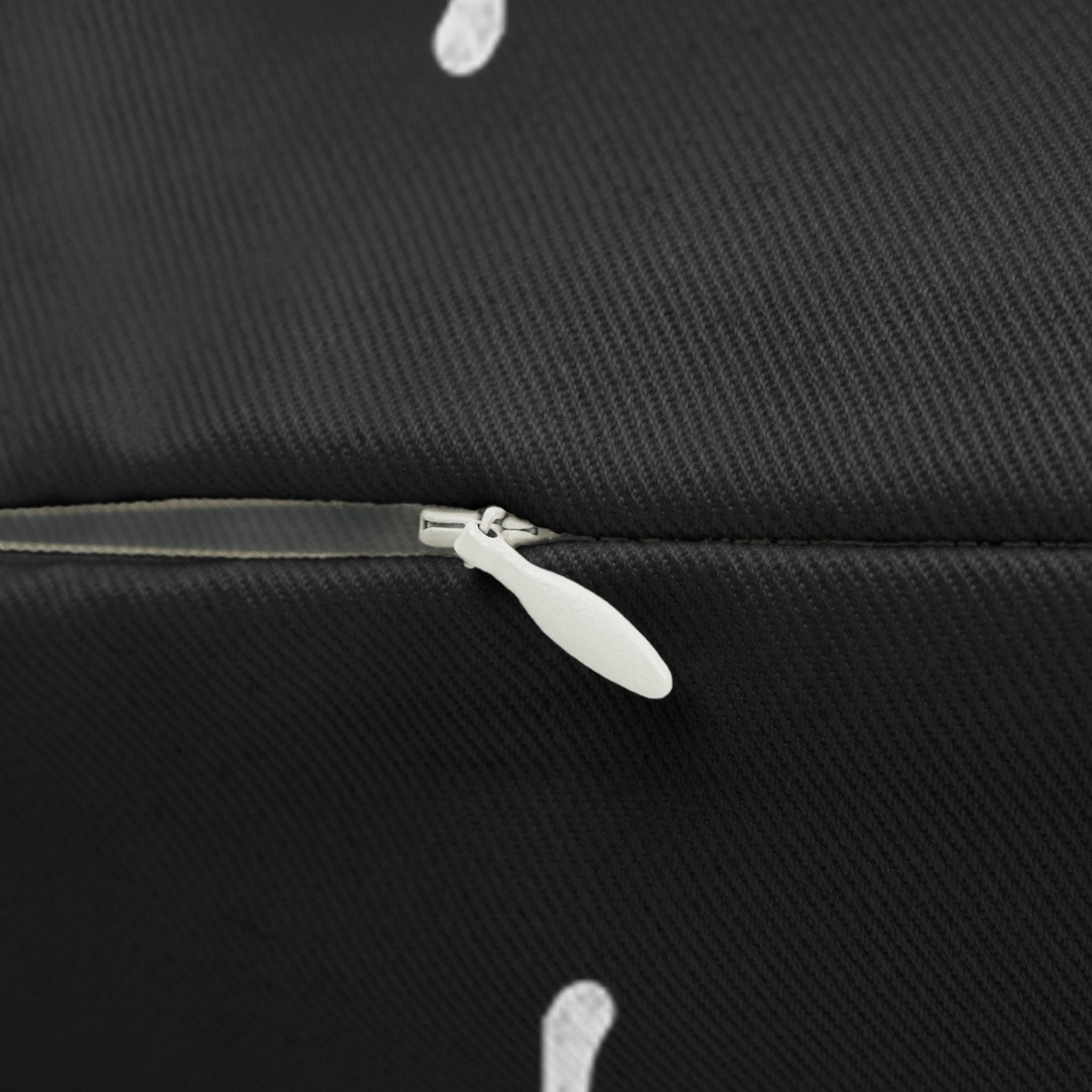 Log It In Lumbar Pillow — Graffiti-Style Black Decorative Cushion