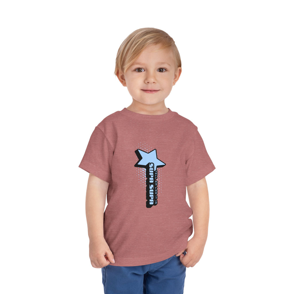 Toddler Tee — Blue Star "Tell em log it in" Graphic
